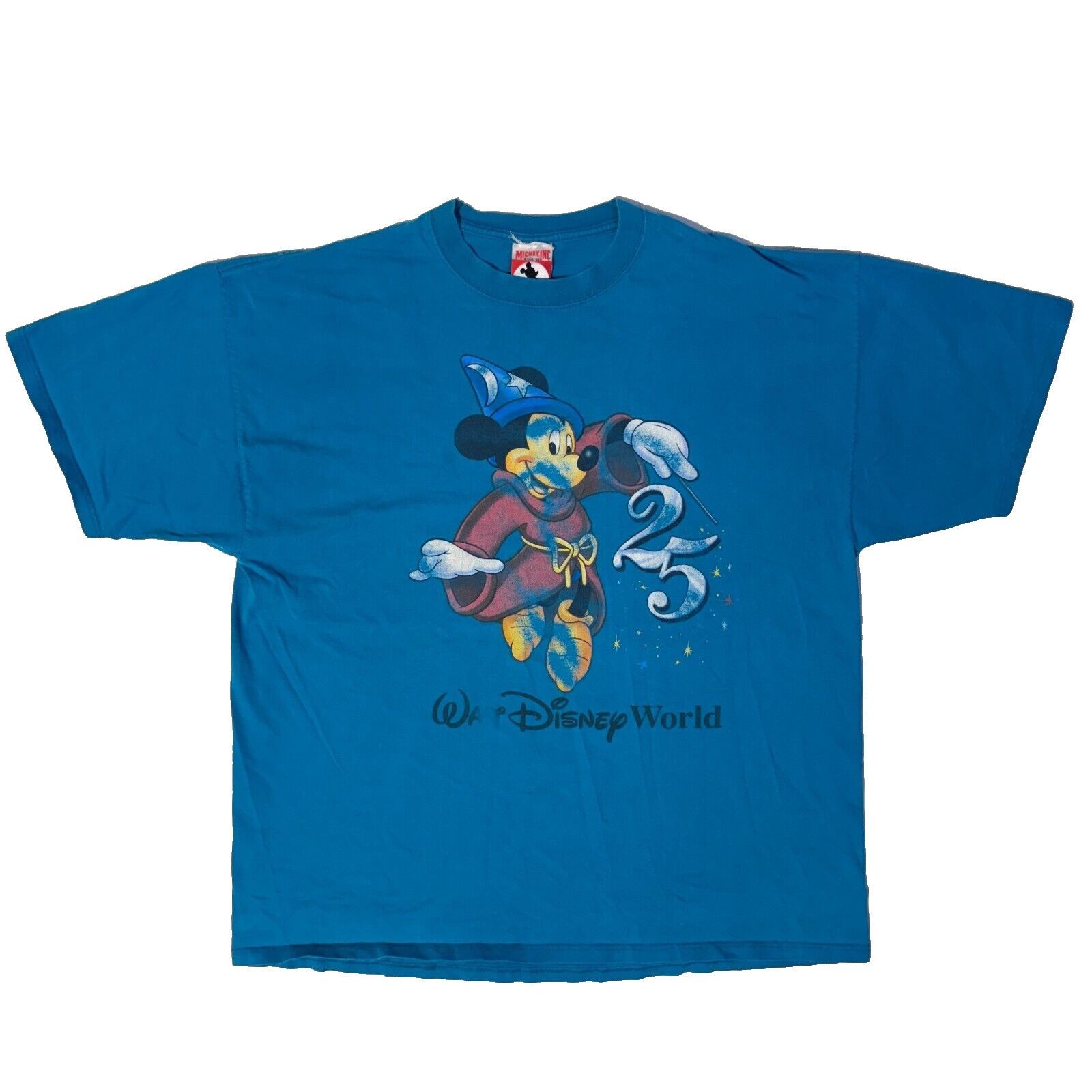 Disney Vintage 90s Walt Disney World 25years Mickey Fantasia Tshirt Size US XL / EU 56 / 4 - 1 Thumbnail