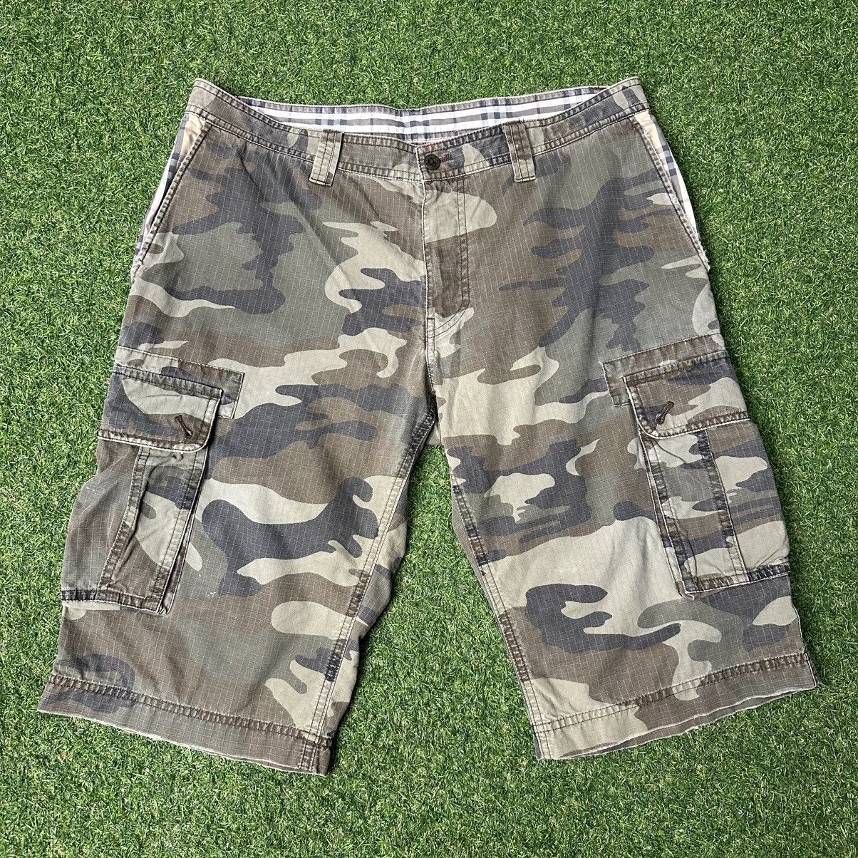 Burberry Green Camo Cargo Shorts