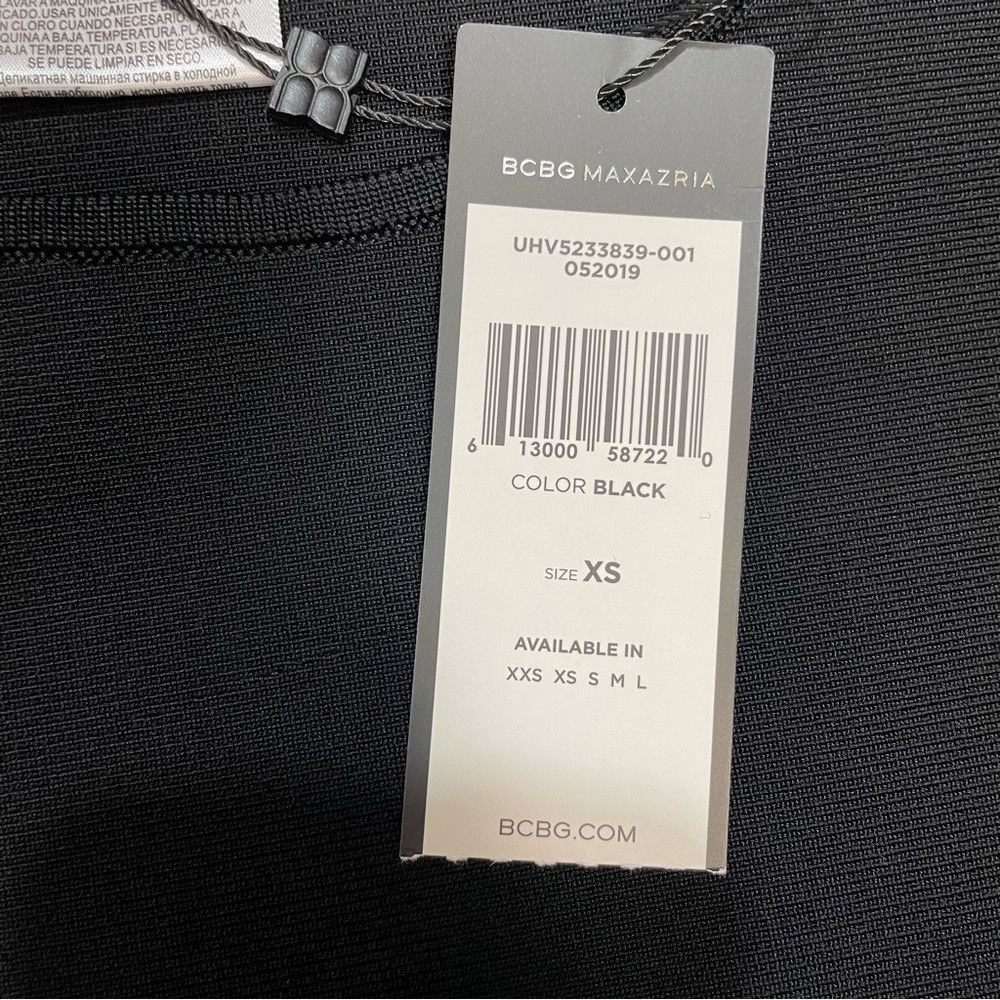 Bcbgmaxazria NWT New $198 BCBGMaxAzria Clarissa Black Crop Knit Top Size Size XS / US 0-2 / IT 36-38 - 8 Thumbnail