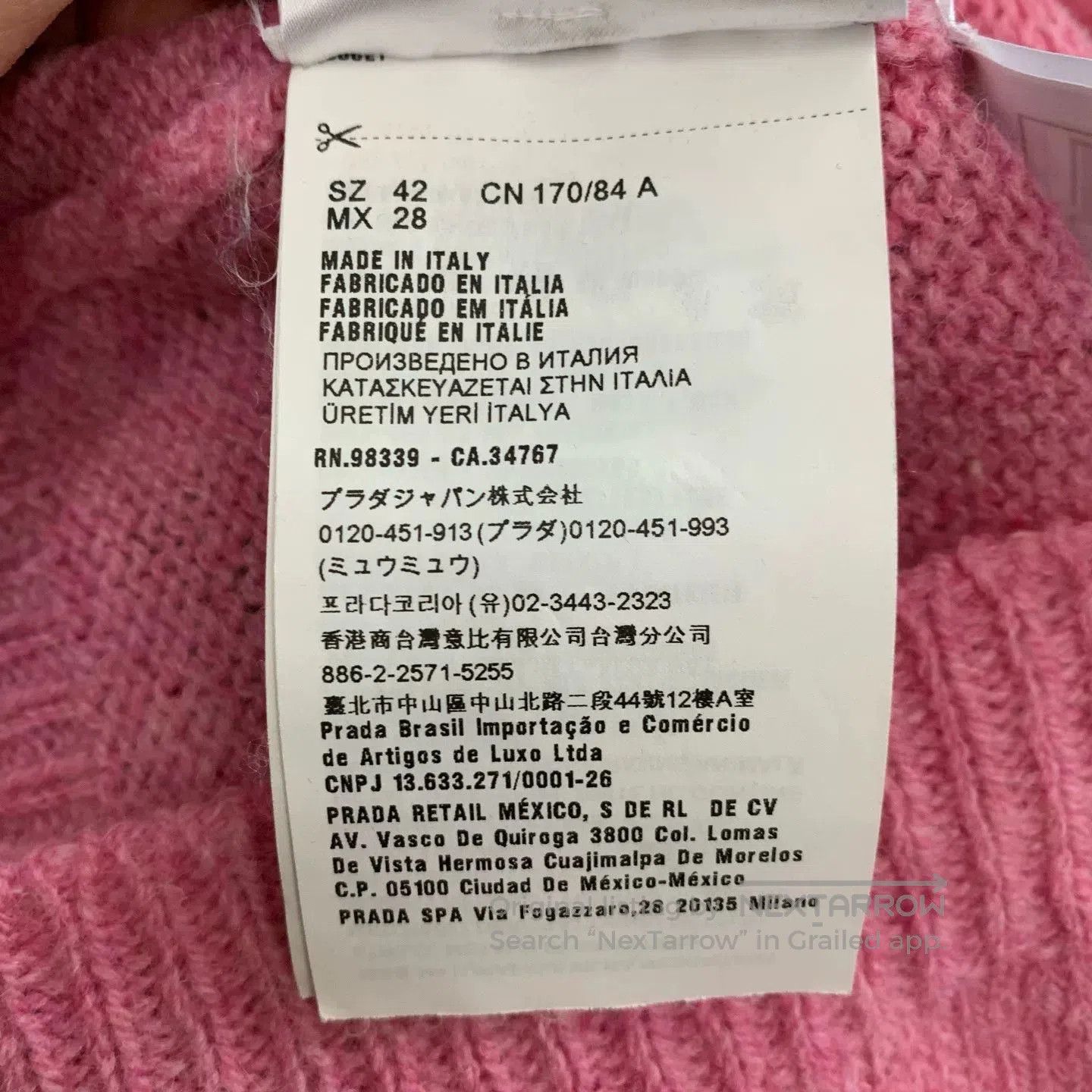 Miu Miu pink knitted cardigan with bow. Size L / US 10 / IT 46 - 7 Thumbnail