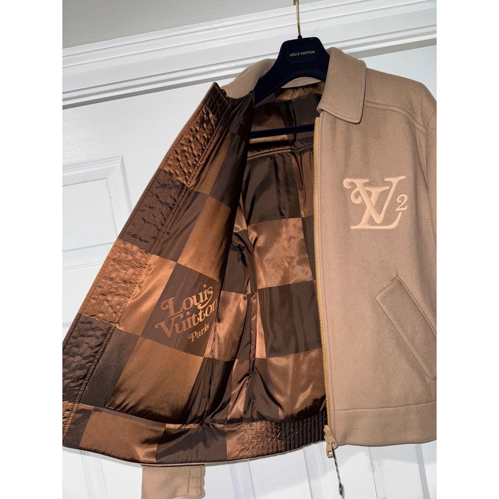 Louis Vuitton Louis Vuitton Nigo Damier Bomber Camel Beige Brown Jacket 48 Size US M / EU 48-50 / 2 - 20 Thumbnail