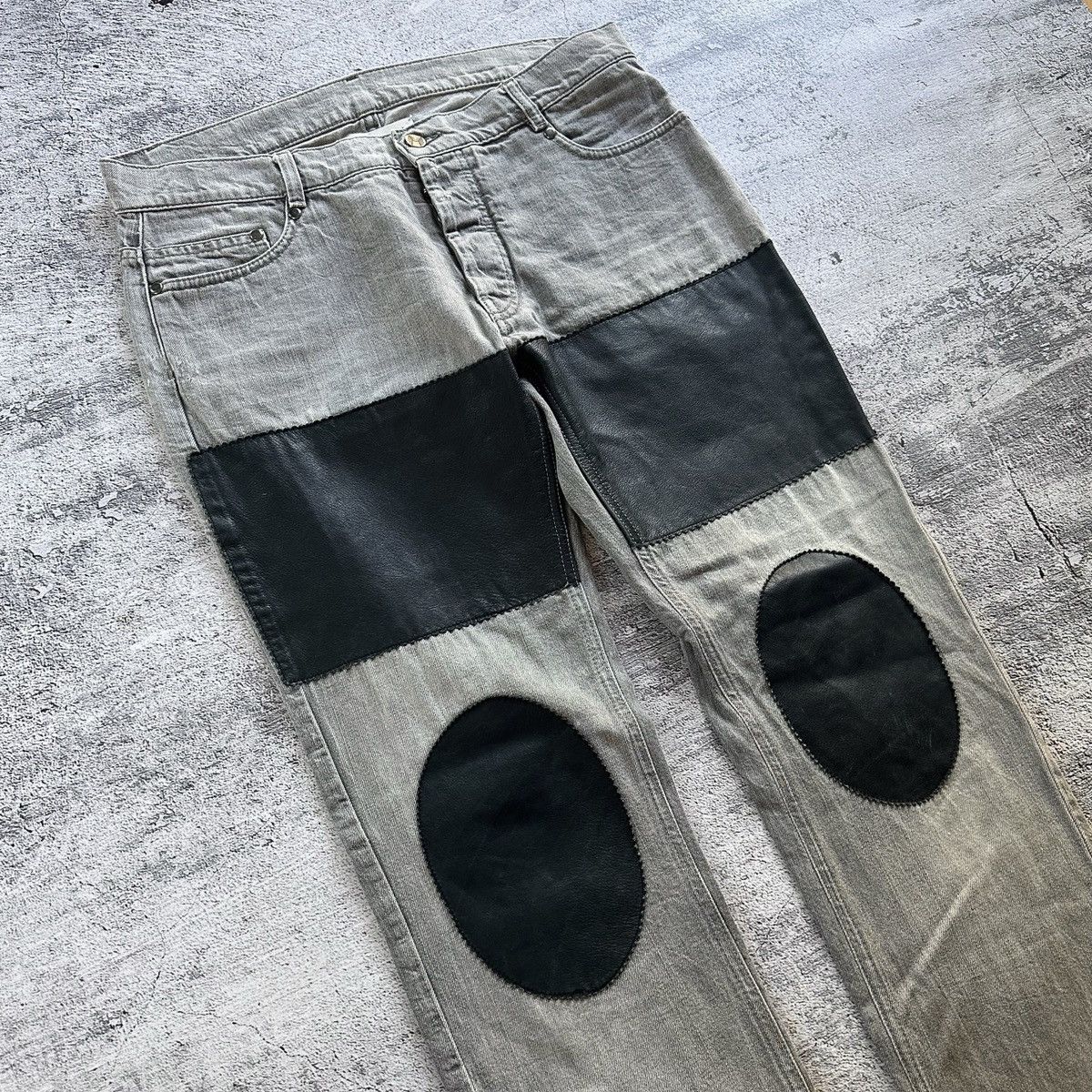 Maison Margiela Maison Margiela AW10 Leather Patch Denim Size US 33 - 2 Thumbnail