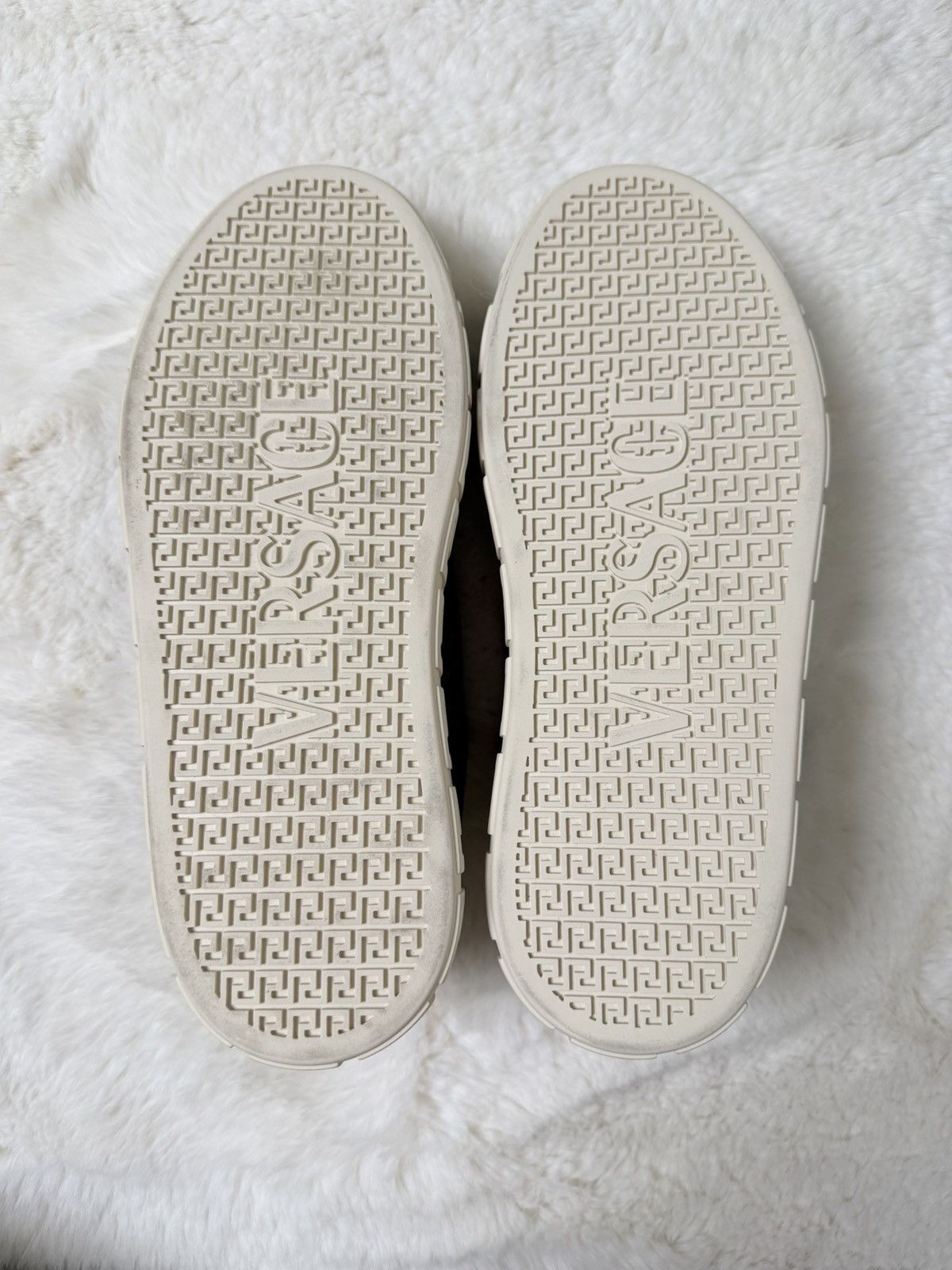 Versace Versace Baroque Denim Greek Key Sneakers – Blue/Off White Size US 7.5 / EU 40-41 - 10 Thumbnail