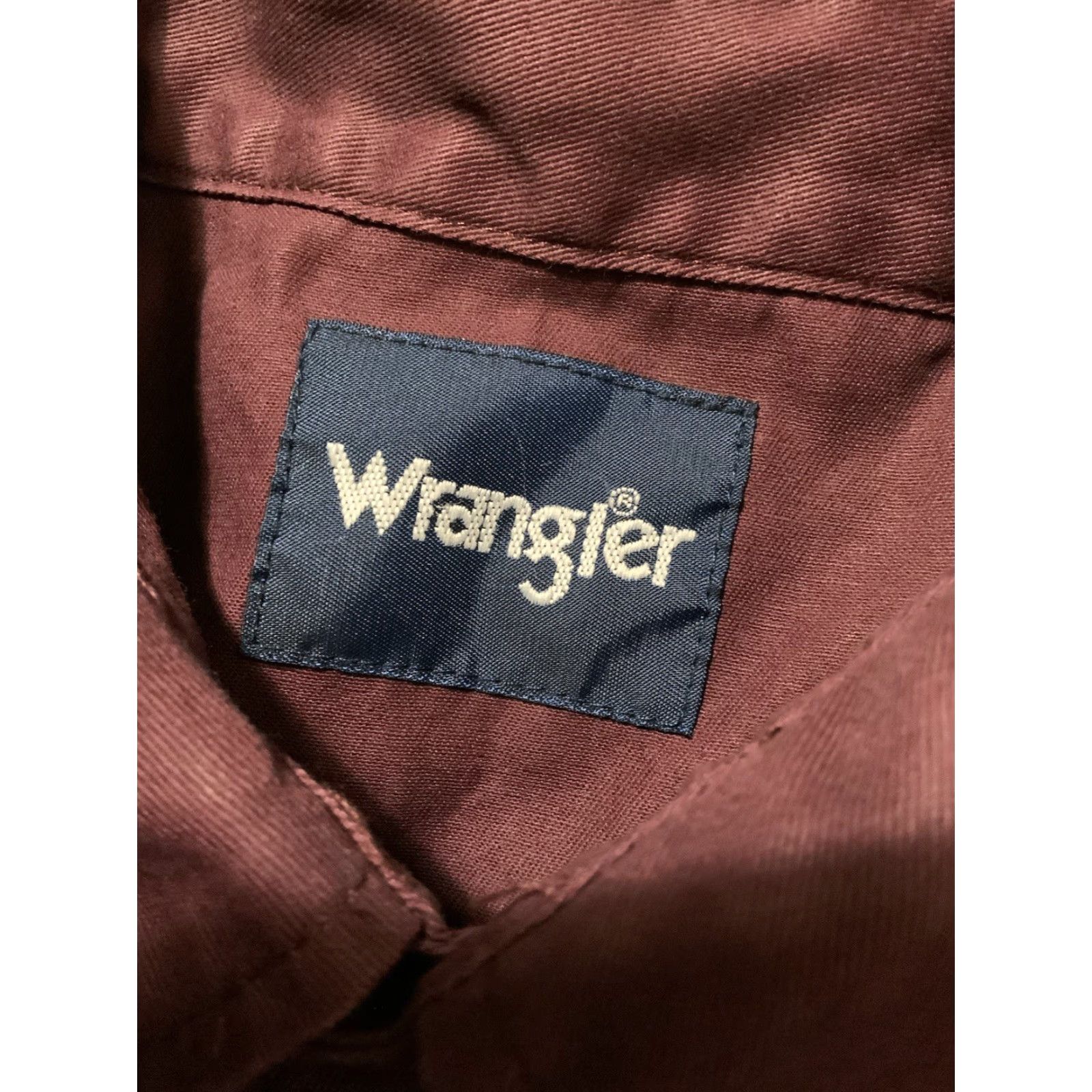 Wrangler VINTAGE Wrangler Brushpopper Pearl Snap Western Cowboy Maroon Button Shirt Sz.LG Size US L / EU 52-54 / 3 - 6 Thumbnail
