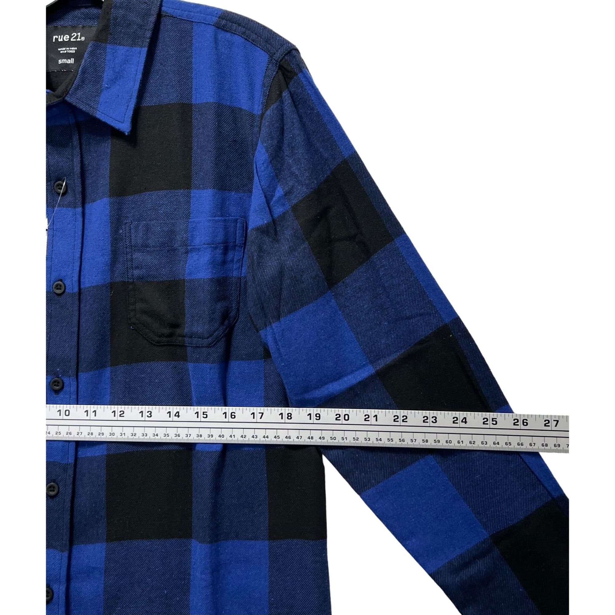 rue21 Rue 21 - Men Long Sleeve Plaid Shirt - Blue/Black - Small Size US S / EU 44-46 / 1 - 4 Thumbnail