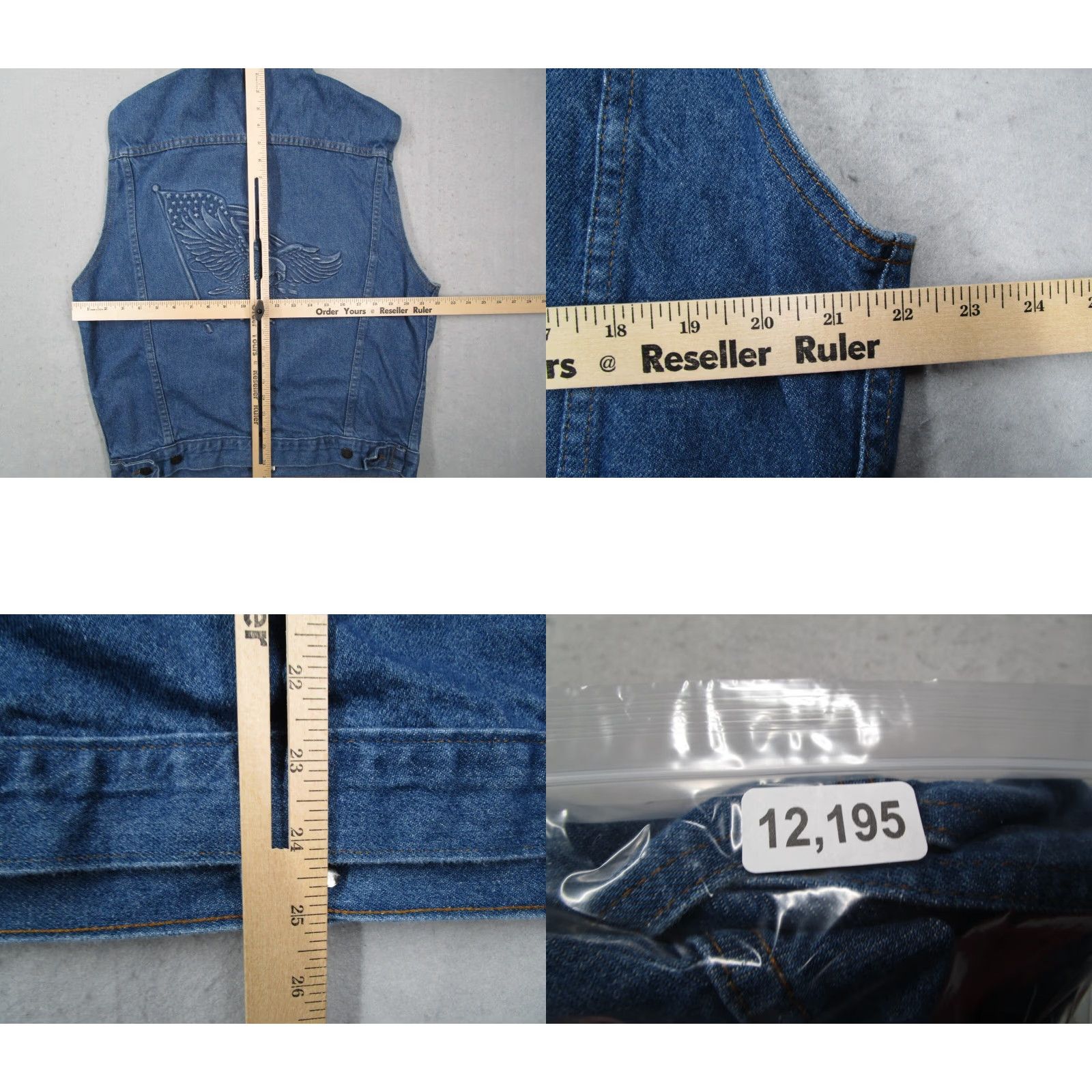 Vintage Tyca Denim Vest Mens Small Blue Button Up Embroidered Eagle Made in USA Vest Size US S / EU 44-46 / 1 - 8 Thumbnail