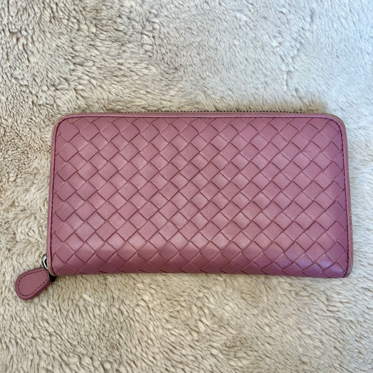 Bottega Veneta Bottega Veneta Nappa Intrecciato Pink Zippy Long Wallet Size ONE SIZE - 4 Thumbnail