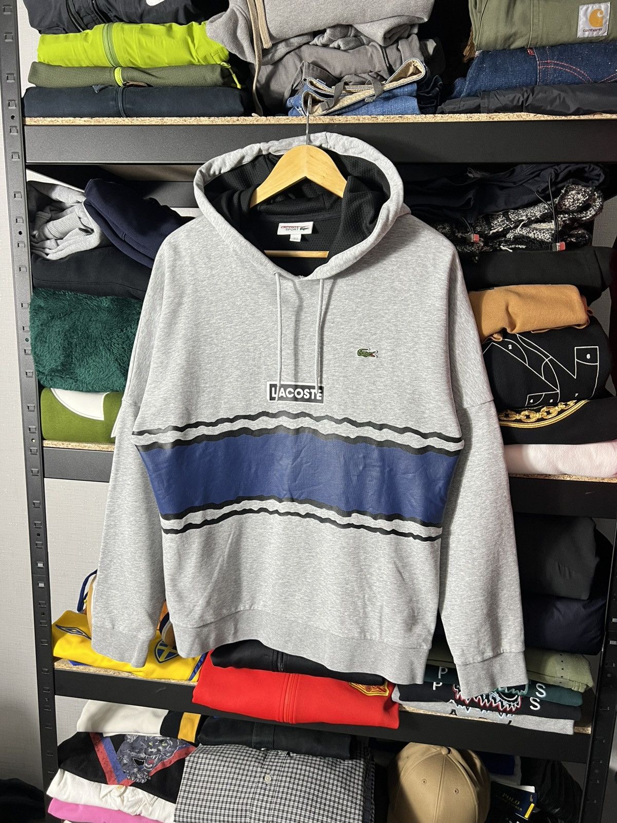 Lacoste 🩶 Lacoste Sport Hoodie Grey Blue Size M Size US M / EU 48-50 / 2 - 1 Thumbnail
