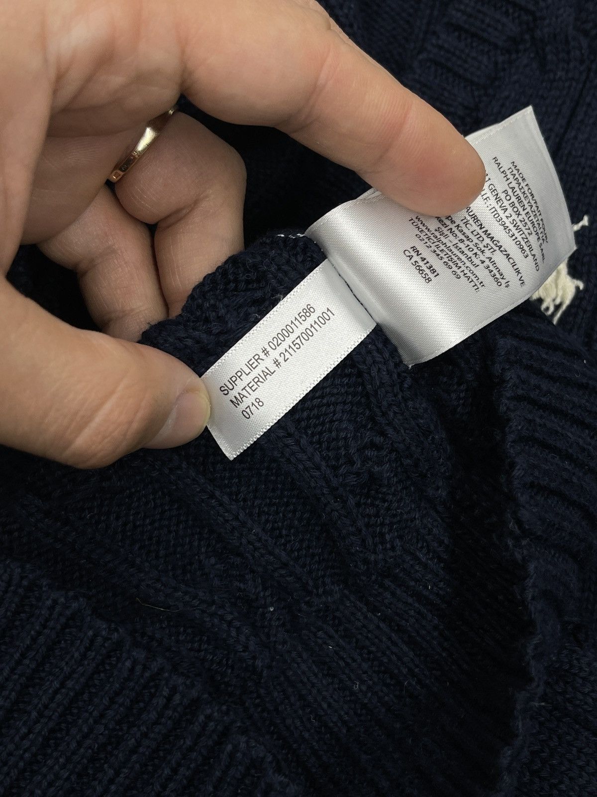 Polo Ralph Lauren Mens Polo Ralph Lauren Knitted Pullover Navy Y2K Rugby Size US L / EU 52-54 / 3 - 7 Thumbnail