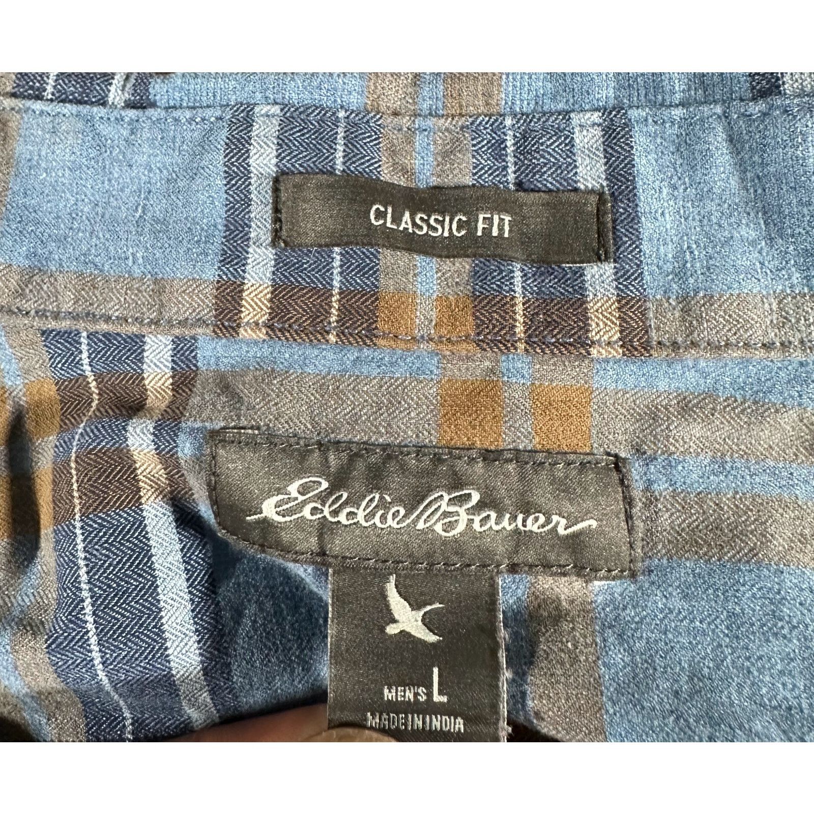 Eddie Bauer Eddie Bauer Mens Blue Plaid Flannel Button Up Pocket Shirt Size US L / EU 52-54 / 3 - 7 Thumbnail