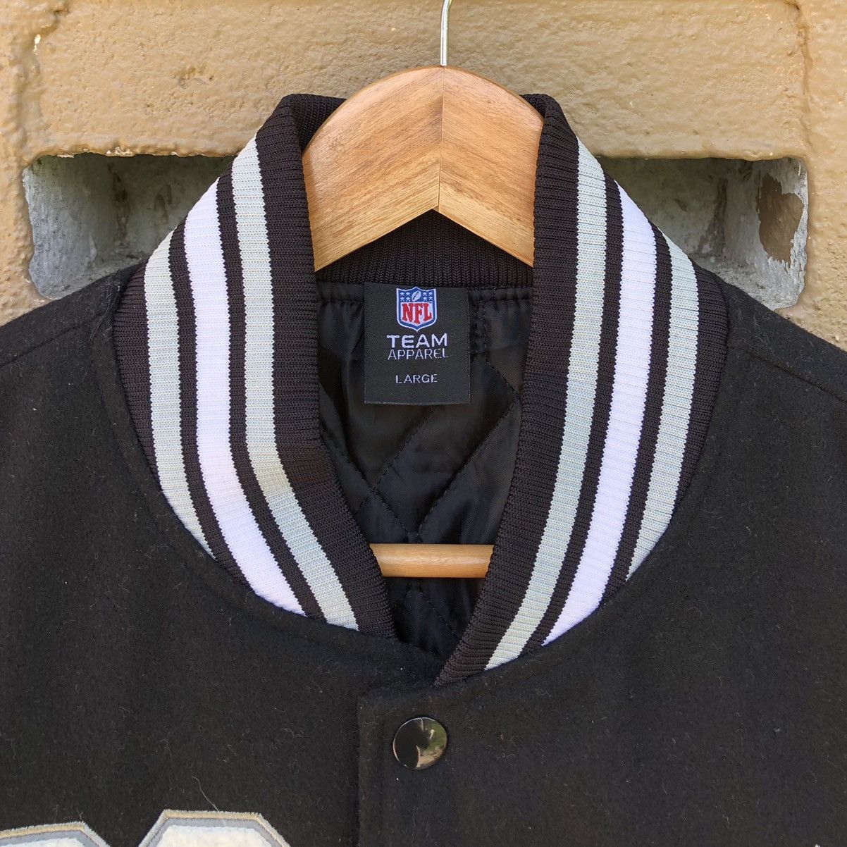 NFL NFL Majestic Raiders Letterman Wool Leather Varsity Jacket Size US L / EU 52-54 / 3 - 13 Thumbnail