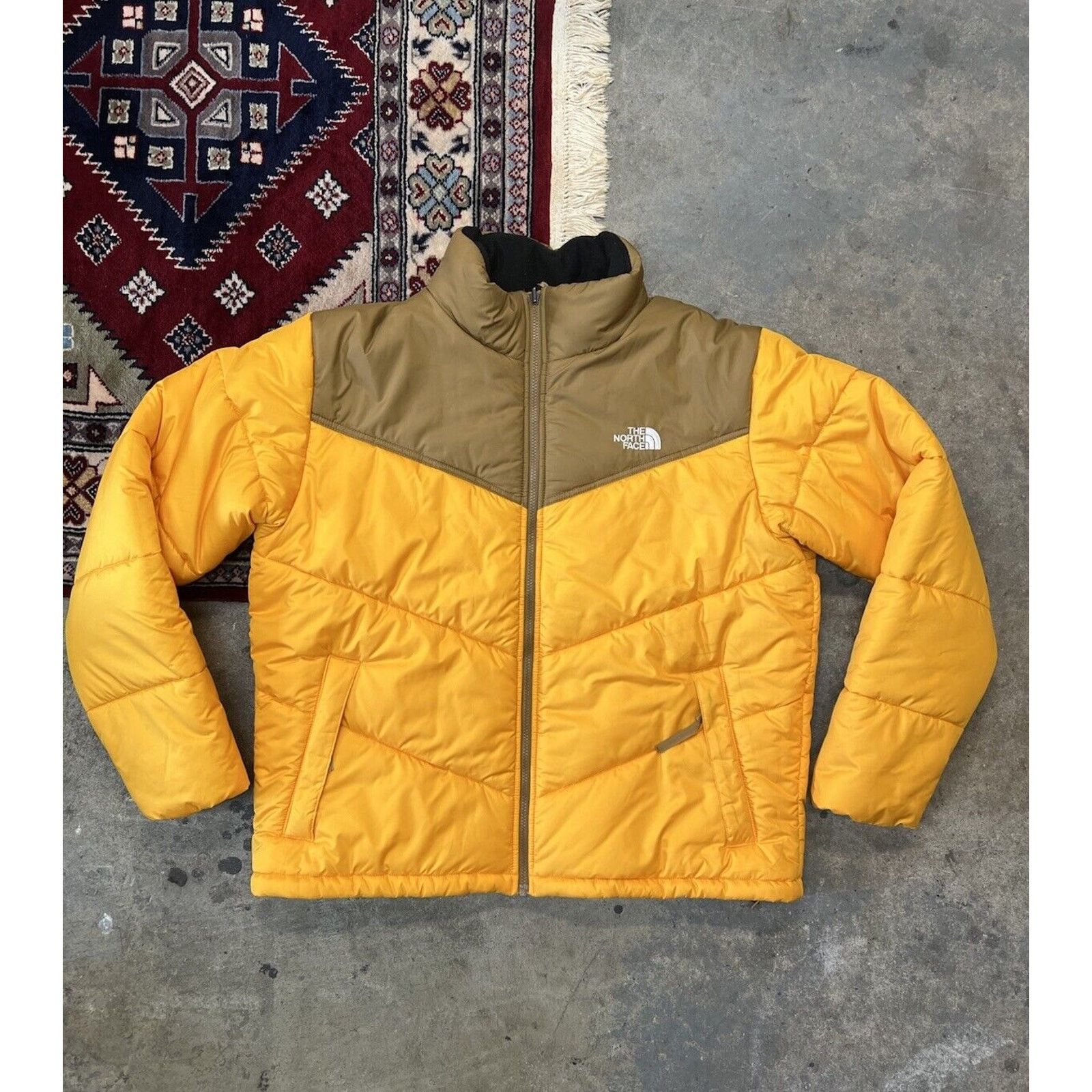 The North Face Saikuru Jacket Mens XL Gold Brown Puffer Coat