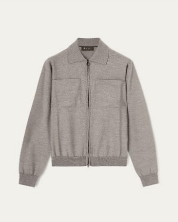 Loro Piana o1w1db10724 Valsesia Bomber Jacket in Grey Size XS / US 0-2 / IT 36-38 - 1 Preview