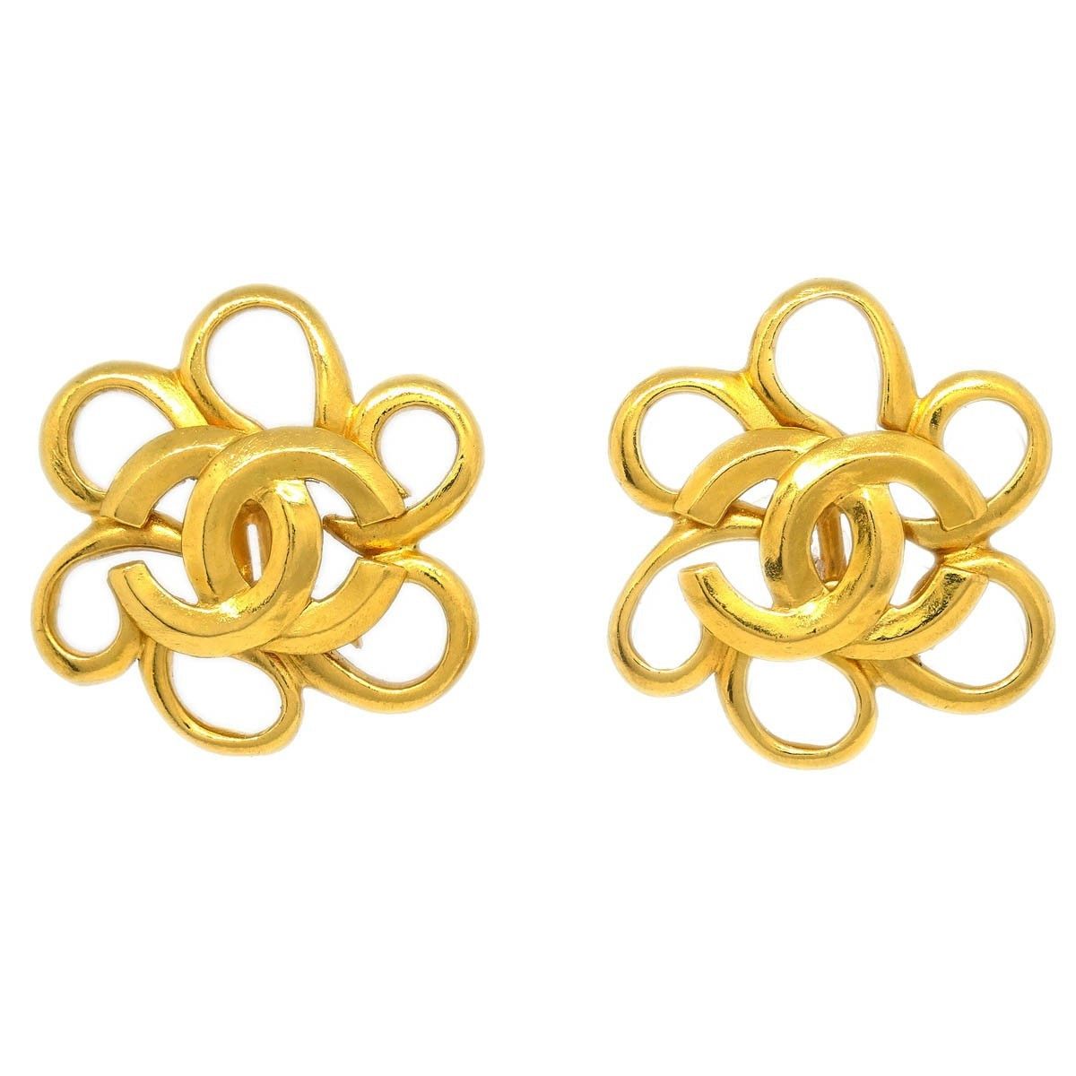 Chanel Chanel Vintage CC Flower Clip-On Earrings Metal Size ONE SIZE - 1 Thumbnail