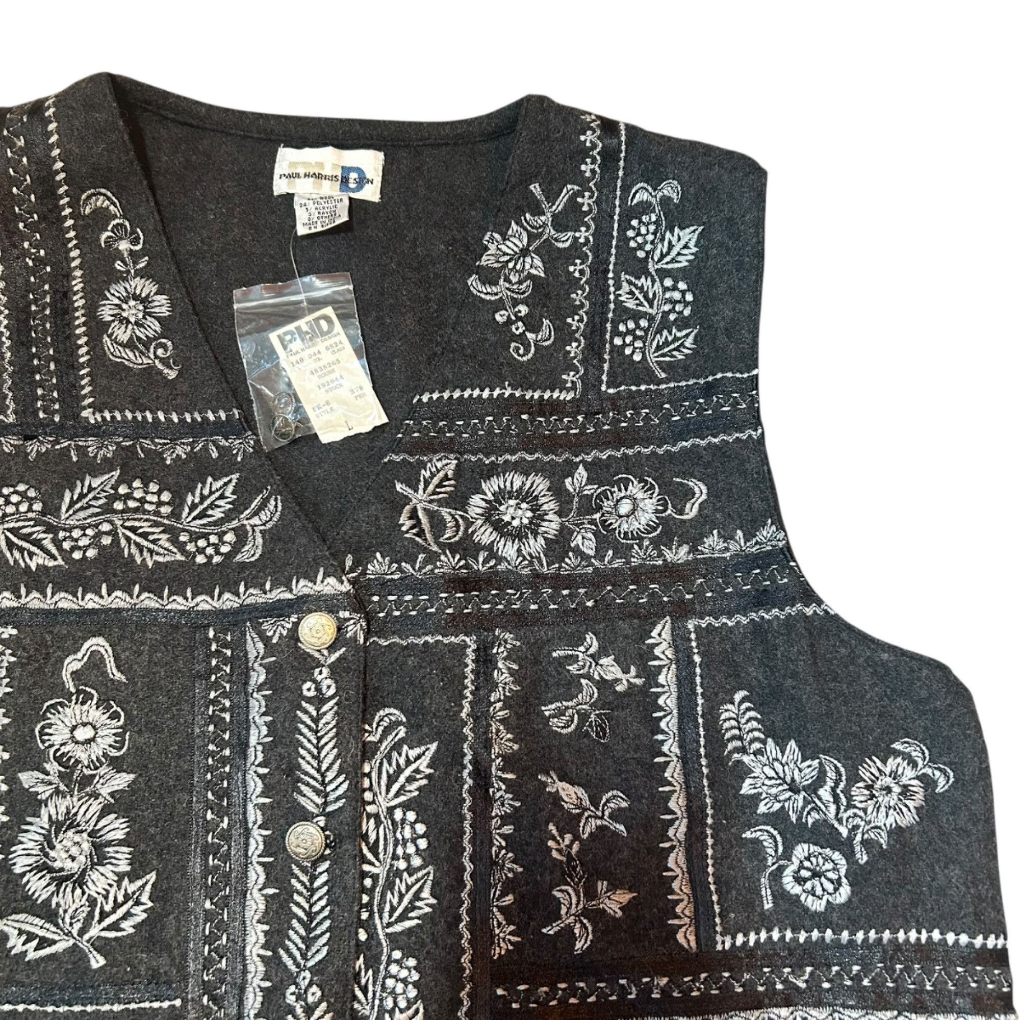 Vintage Vintage Paul Harris Design Folk Ornate Embroidered Wool Blen Size L / US 10 / IT 46 - 2 Thumbnail