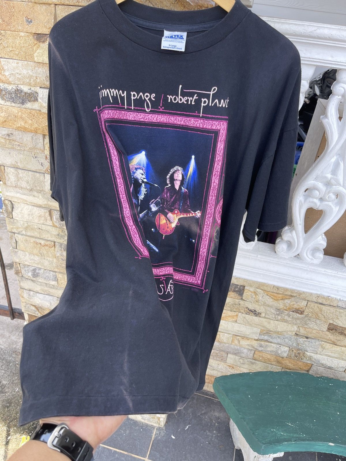 Band Tees Last Drop🔥Rare🔥Vtg90s JIMMY PAGE Robert Plant No Quarter Tee Size US XL / EU 56 / 4 - 8 Thumbnail