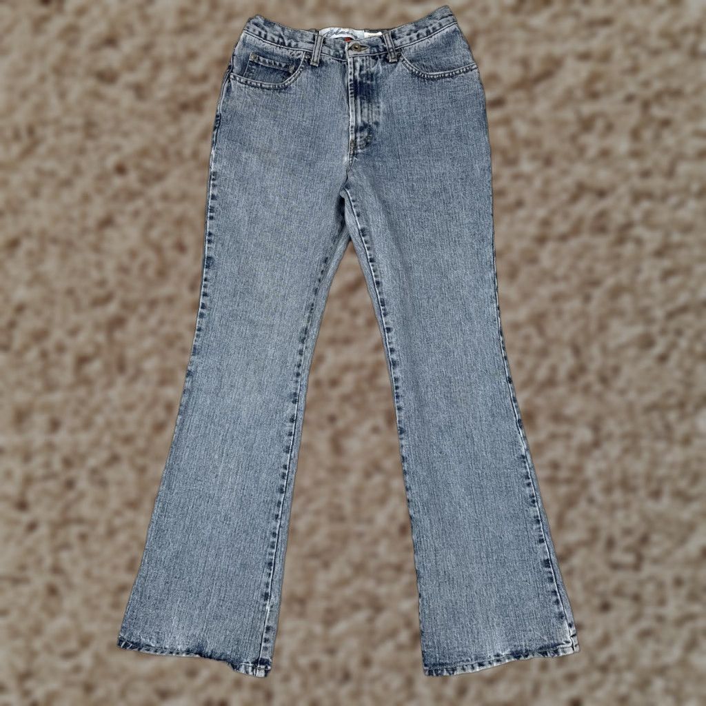 Express Express Jeans Womens Juniors 7/8 Blue Light Wash High Rise Flared Rigid Denim Jeans Size 28" / US 6 / IT 42 - 1 Thumbnail