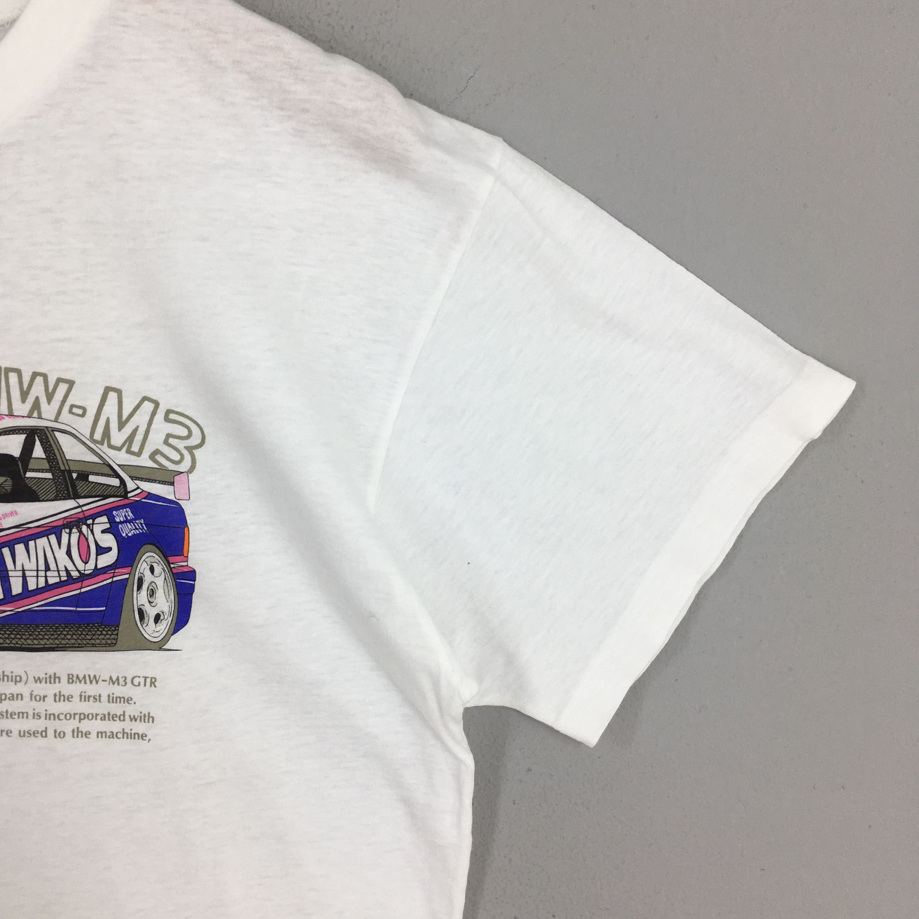 BMW × Formula 1 Vintage 90's Wakos BMW M3 Japan GT White T shirt Large Size US L / EU 52-54 / 3 - 4 Thumbnail