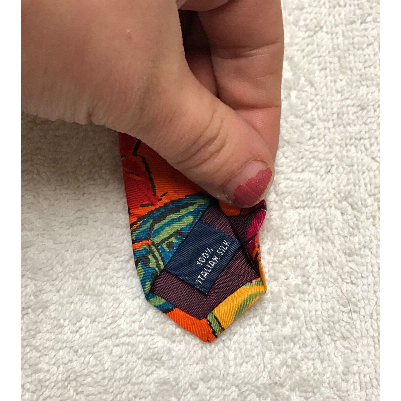 Gap Gap Orange Novelty 100% Silk Tie Necktie Jackets Outerwear Size ONE SIZE - 6 Thumbnail