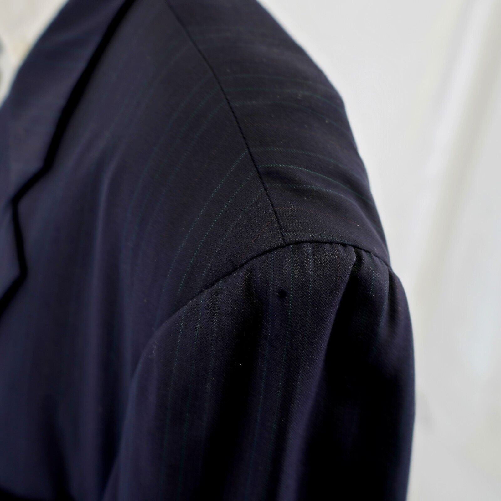 Hickey Freeman DAMAGED Hickey Freeman Wool Blue W/ Multi-Colored Striped 50 Size 50L - 7 Thumbnail