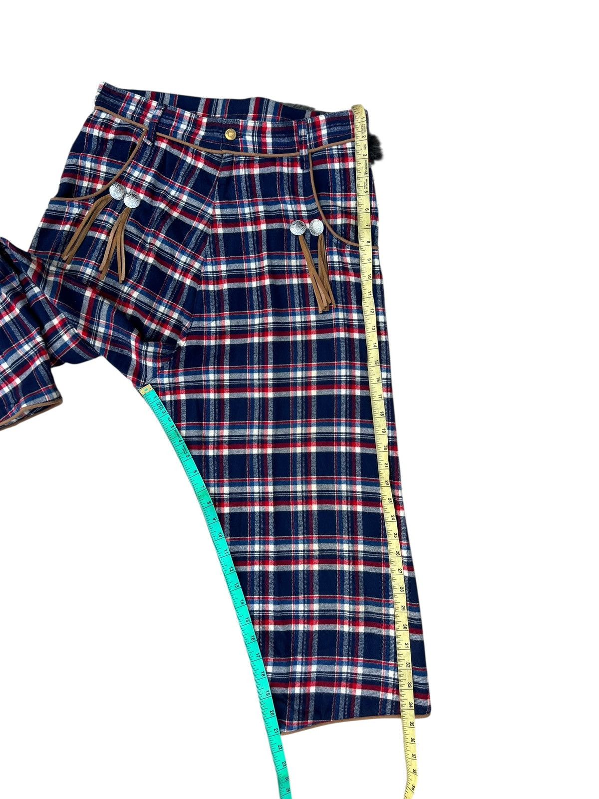mercibeaucoup Drop Crotch Plaid Tartan Cropped Westerner Pant Size 3 Size US 33 - 6 Thumbnail