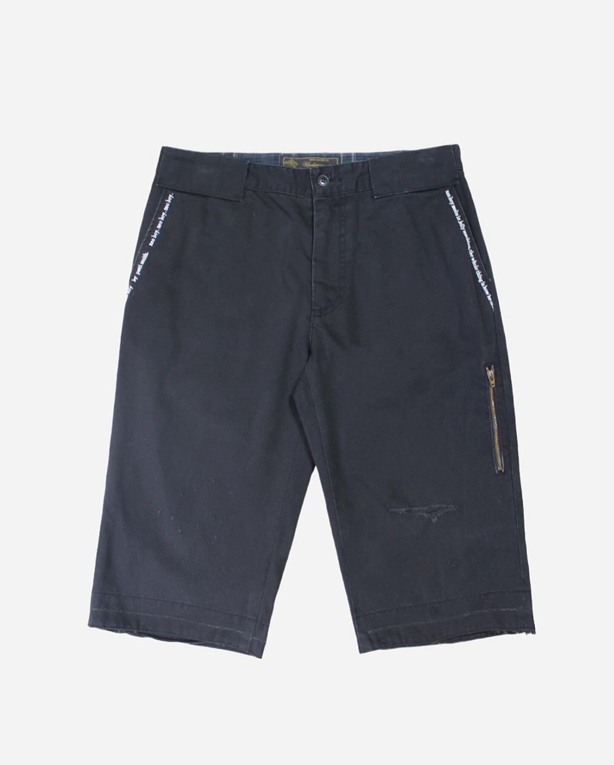 image of Undercover S/s09 Neoboy Distressed Bolt Short in Black, Men's (Size 30)