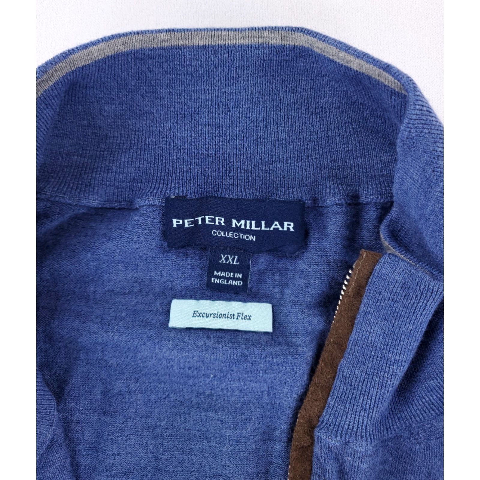 Peter Millar Peter Millar Excursionist Flex Wool Blend 1/4 Zip Pullover Blue Mens XXL Shirt Size US XXL / EU 58 / 5 - 2 Thumbnail