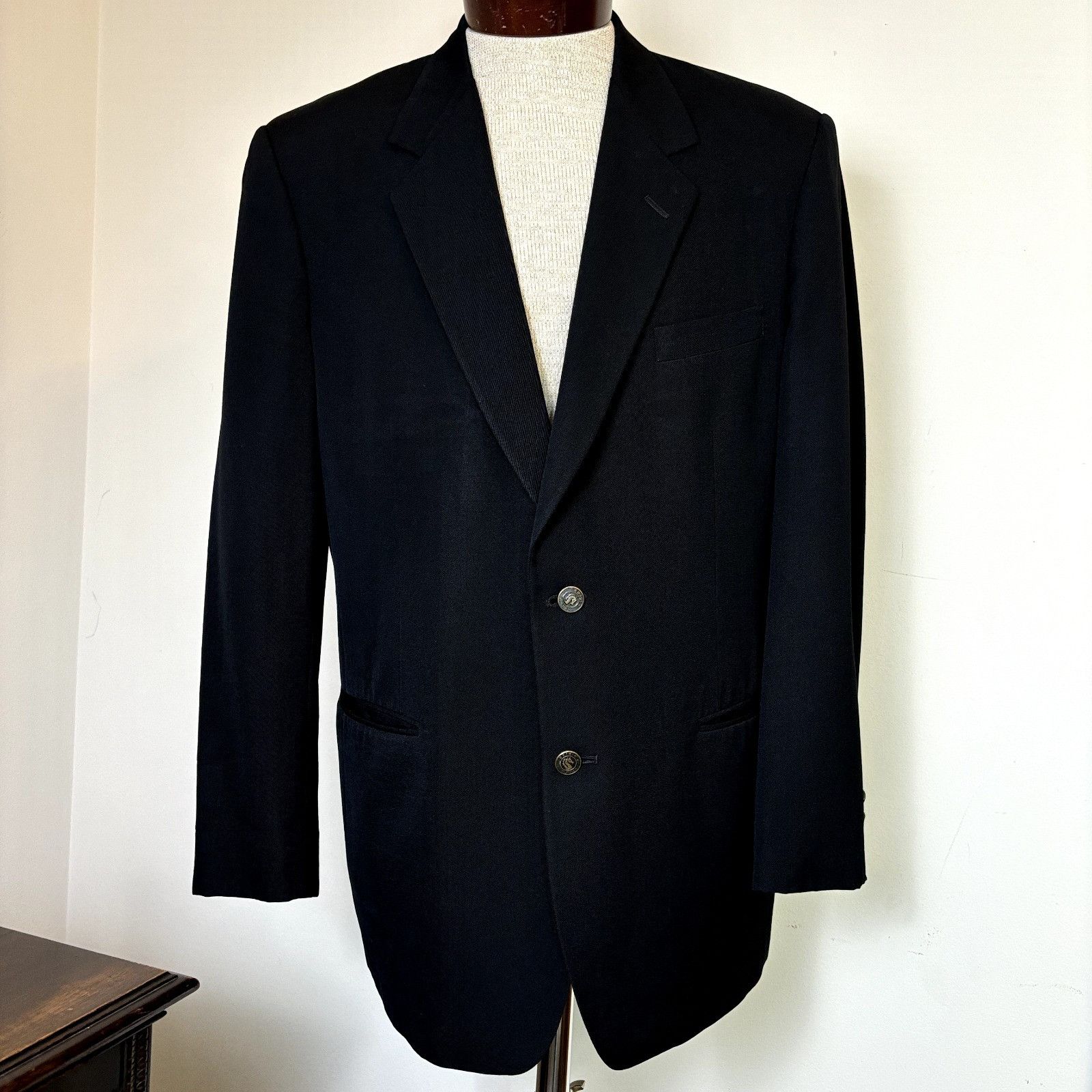Pierre Cardin Pierre Cardin Men's Sport Coat Blazer 42L Black Wool Suit Ja Size 42L - 2 Thumbnail