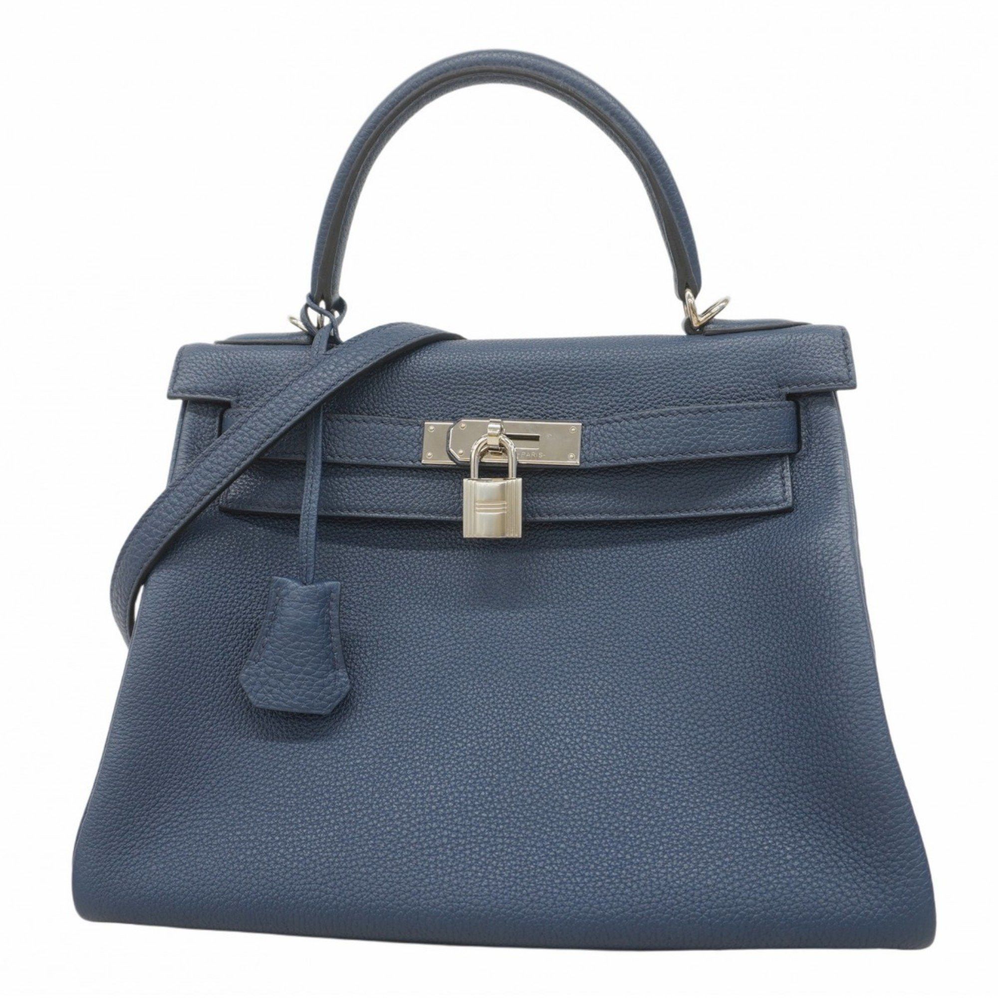 Hermes Hermès Kelly 28 Handbag in Taurillon Nobillo Blue Sapphire