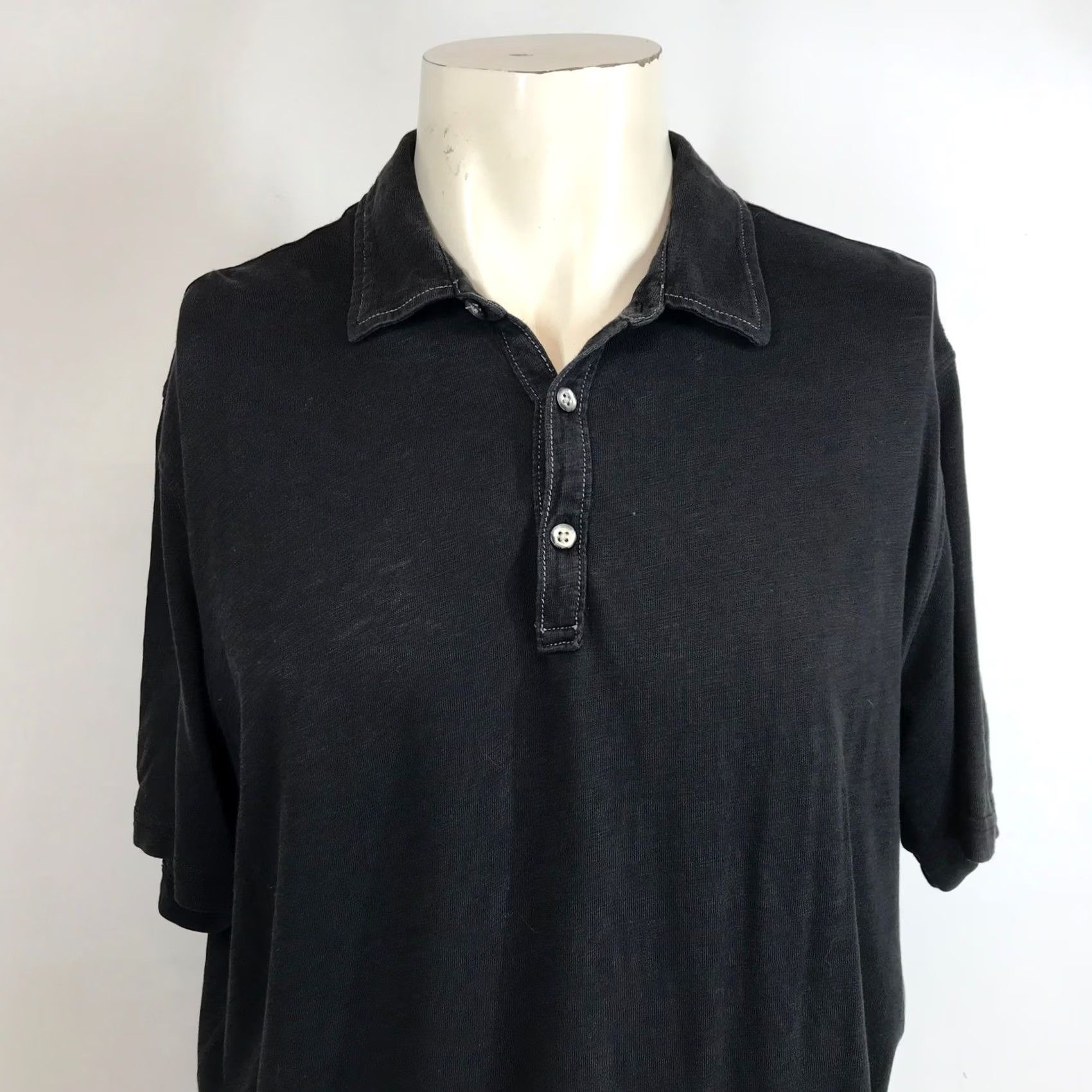 Vintage Robert Barakett Men's Black Short Sleeve Polo Shirt Size XL Button Neck Size US XL / EU 56 / 4 - 2 Thumbnail