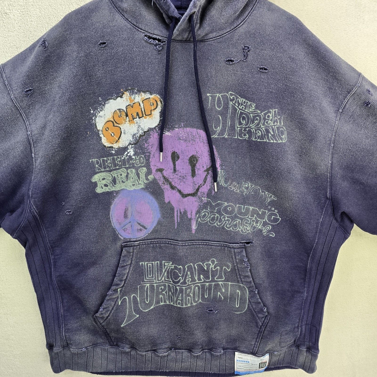 Maison MIHARA YASUHIRO Maison Mihara Yasuhiro Short Sleeve Hoodie 52 XL Distressed Size US XL / EU 56 / 4 - 2 Thumbnail