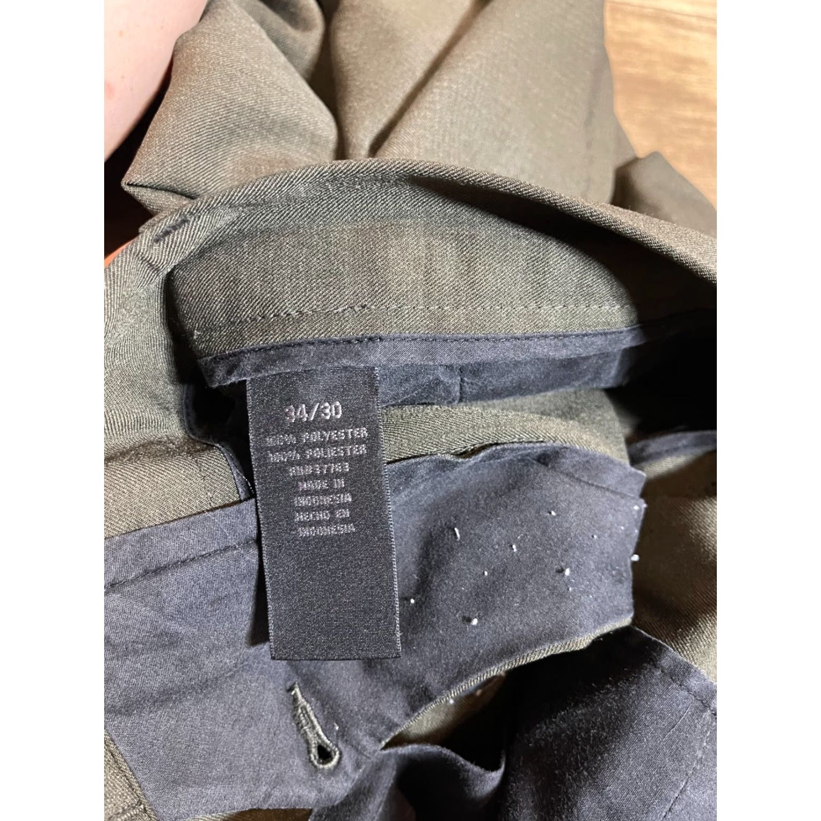 Perry Ellis Perry Ellis Portfolio Pants Mens Size 34 x 30 Dress Pants Green Polyester 30 in Inseam Regular Club Formal Men Size US 34 / EU 50 - 5 Thumbnail