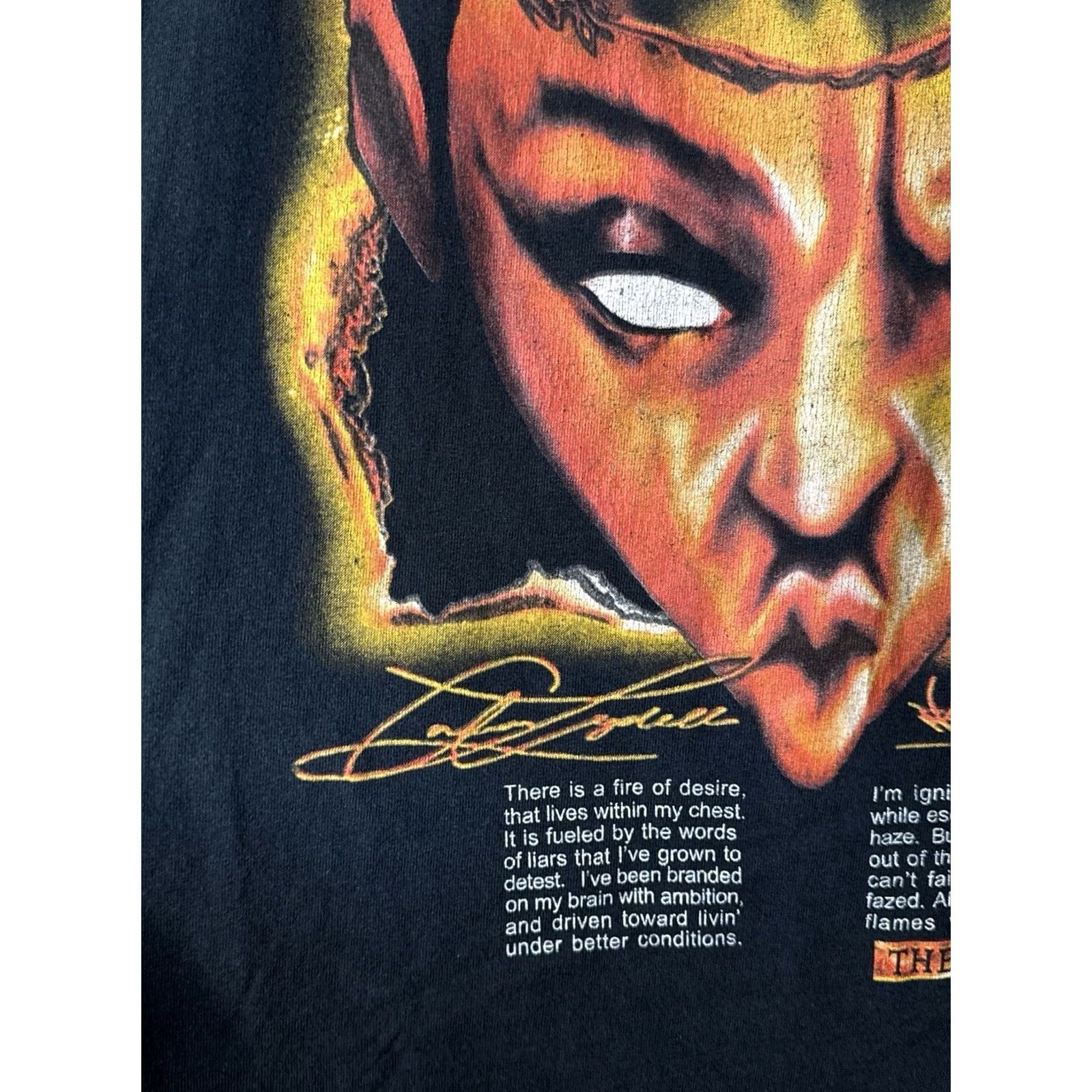 Vintage VINTAGE Da Link Went T-Shirt Hip Hop Streetwear Rap Tee XXL Black Faded 90s Mens Size US XXL / EU 58 / 5 - 4 Thumbnail