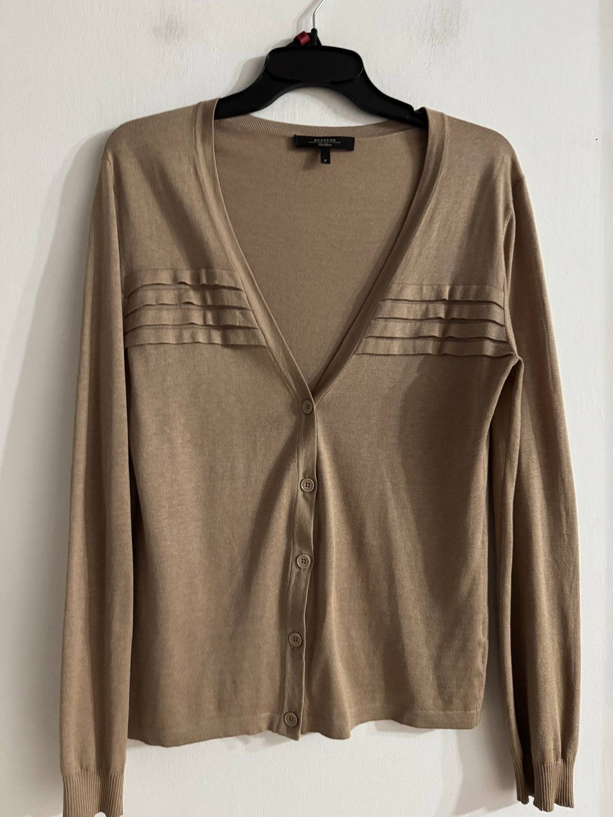 Weekend Max Mara Weekend Max Mara Silk Blend Cardigan Beige Tan Size M Size M / US 6-8 / IT 42-44 - 5 Thumbnail