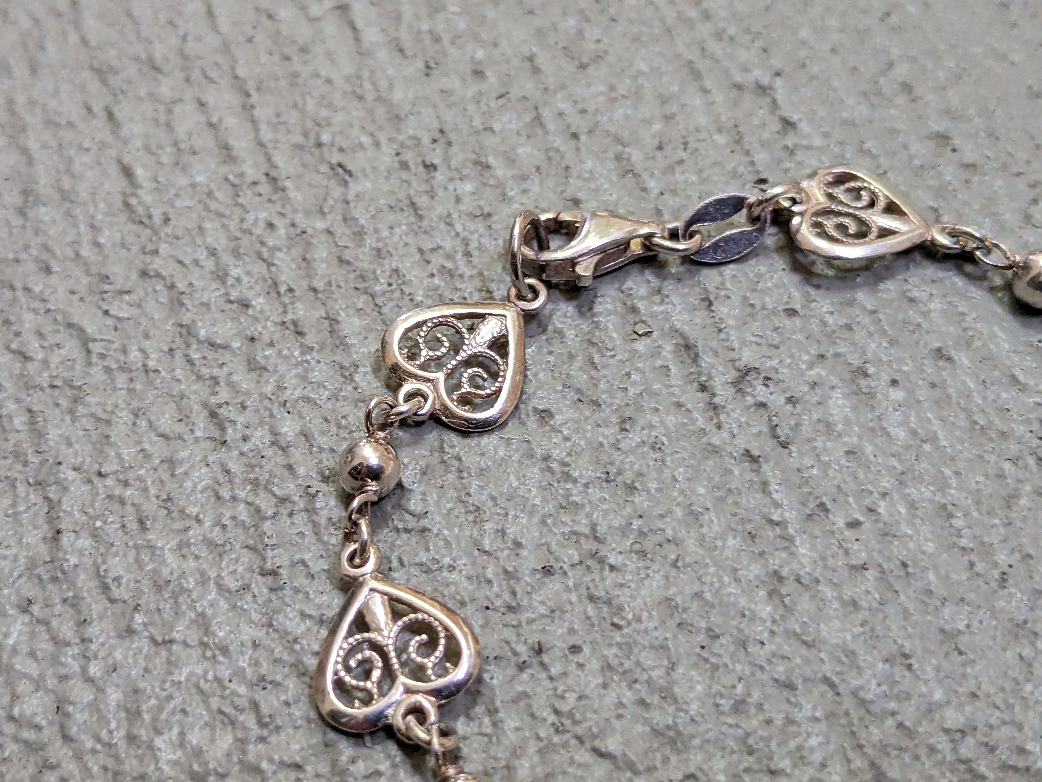Jewelry × Vintage Vintage Sterling Silver Heart Bracelet Chain 7.25" Italy Y2K Size ONE SIZE - 6 Thumbnail