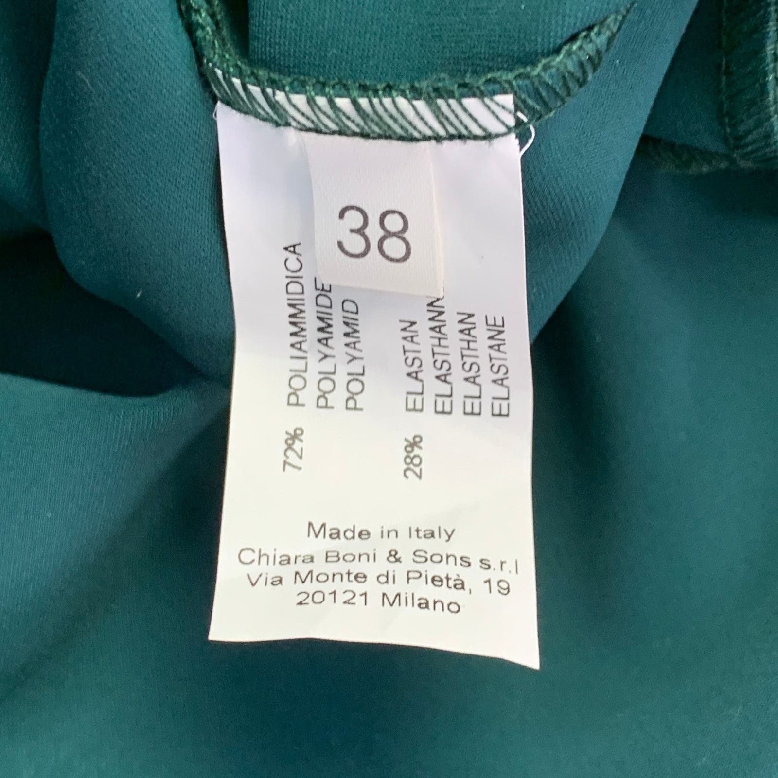 Chiara Boni Kaliska Green Velvet Polyamide Off Shoulder Fitted Dress Size XS / US 0-2 / IT 36-38 - 11 Thumbnail