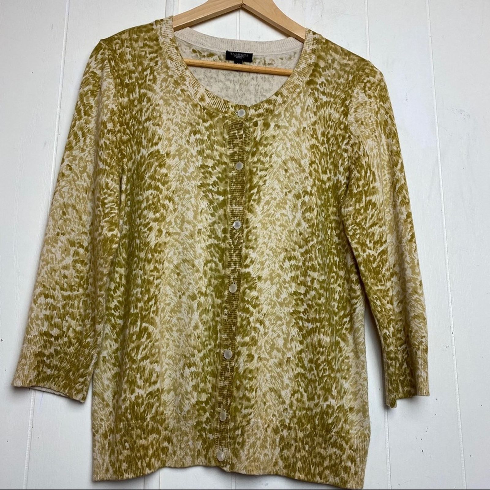 Talbots Talbots Mustard Animal Print Cardi Womens Size Medium Petite Size M / US 6-8 / IT 42-44 - 8 Thumbnail