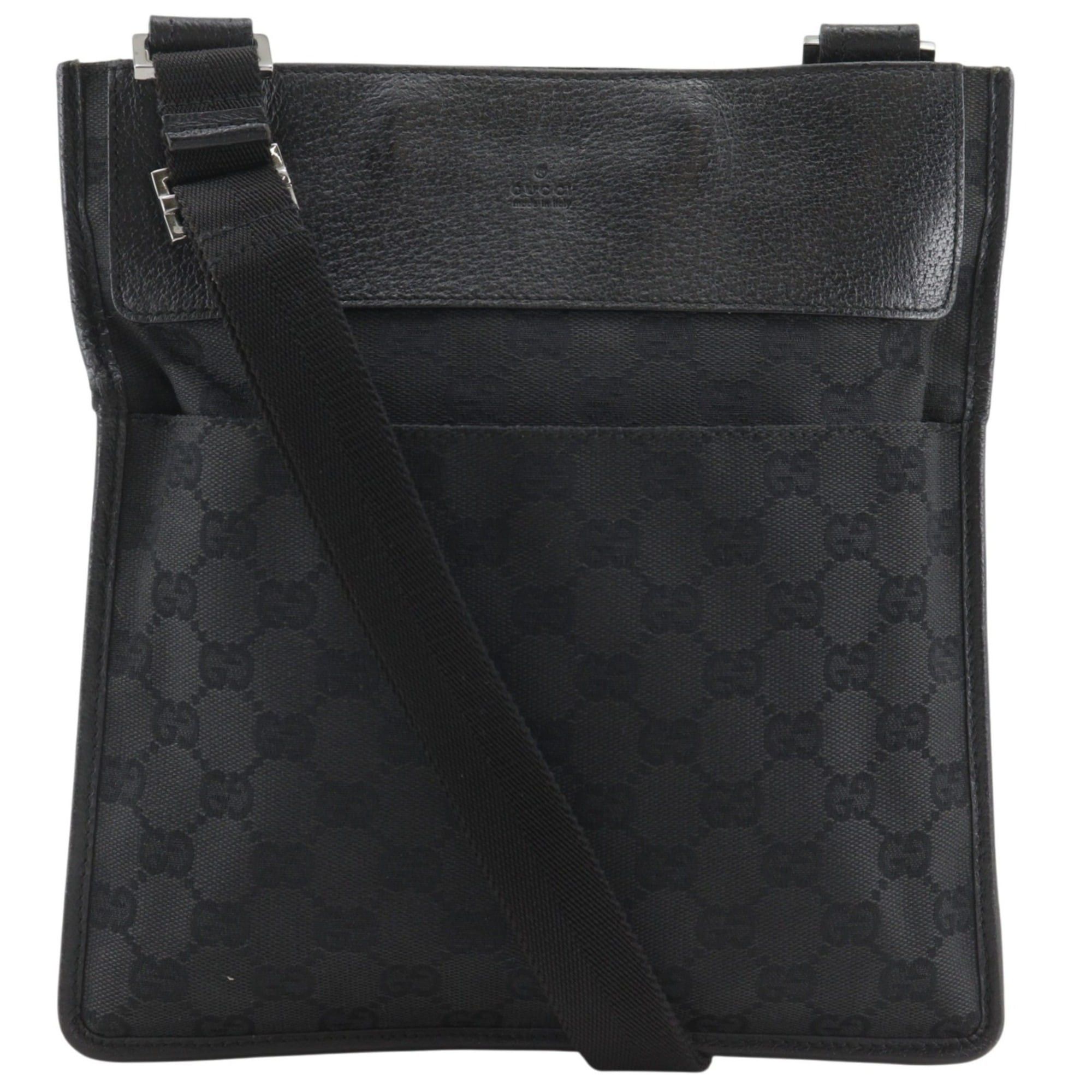 Gucci Gucci Shoulder Bag 27639 GG Canvas Black Velcro Unisex Size ONE SIZE - 1 Thumbnail
