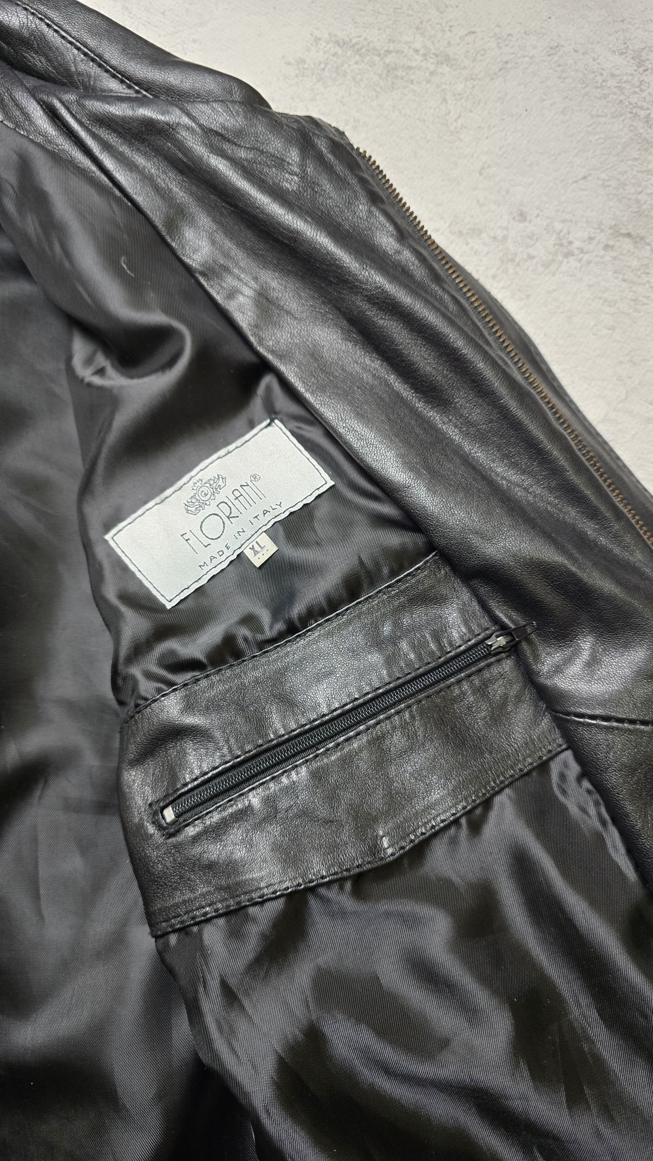 Other Floriani Vera Pelle Leather Bomber Jacket Full Zip Military Size US XL / EU 56 / 4 - 18 Thumbnail