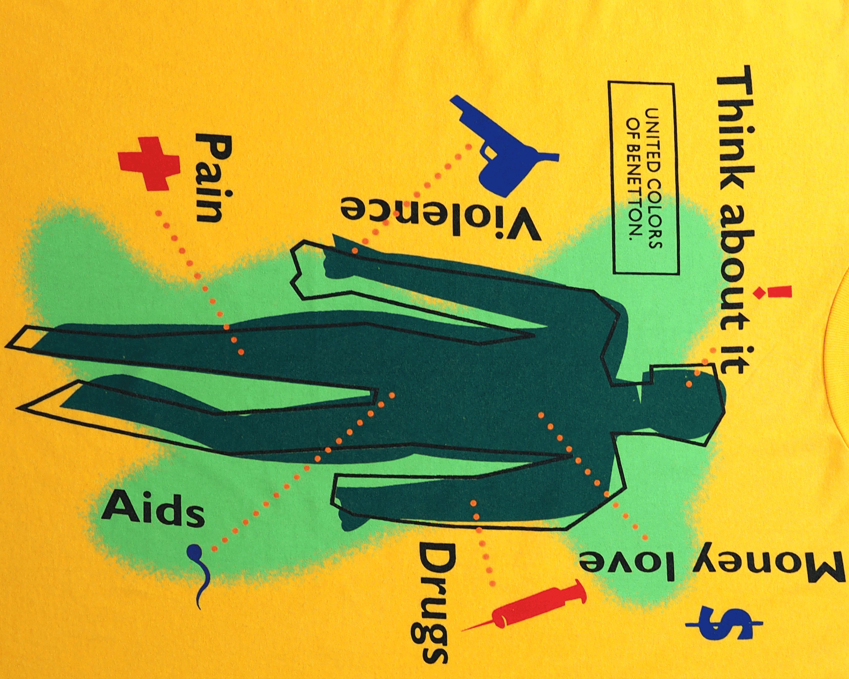 Vintage Vintage 1990s Benetton "Think About It" Shirt L Size US L / EU 52-54 / 3 - 2 Thumbnail