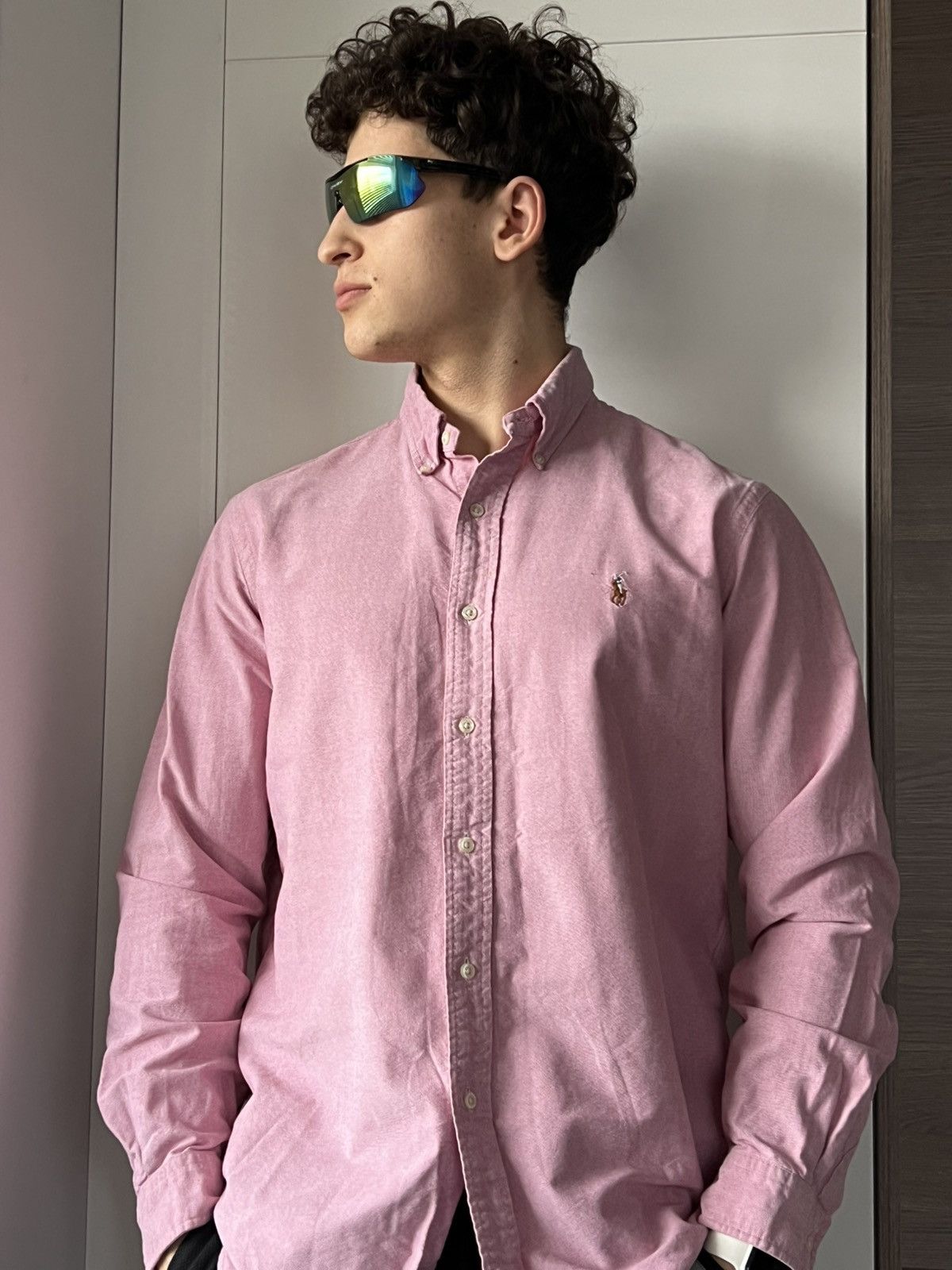 Polo Ralph Lauren × Ralph Lauren ‼️Polo Ralph Lauren RRL Coloured Logo Pink Luxury Shirt‼️ Size US L / EU 52-54 / 3 - 15 Thumbnail