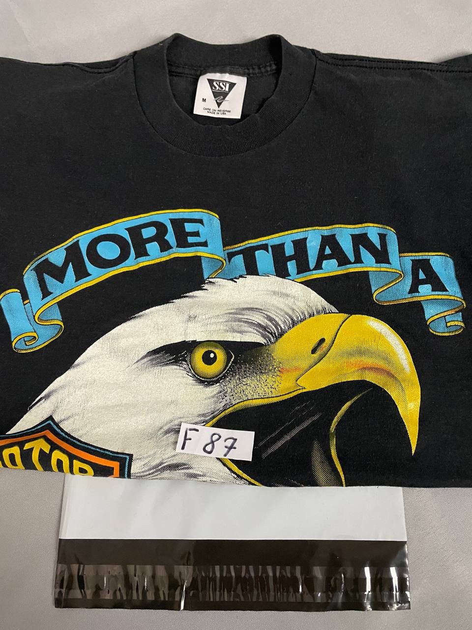 Harley Davidson Harley Davidson Tee T Shirt 1989 3D Print Black Faded Eagle Size US M / EU 48-50 / 2 - 13 Thumbnail