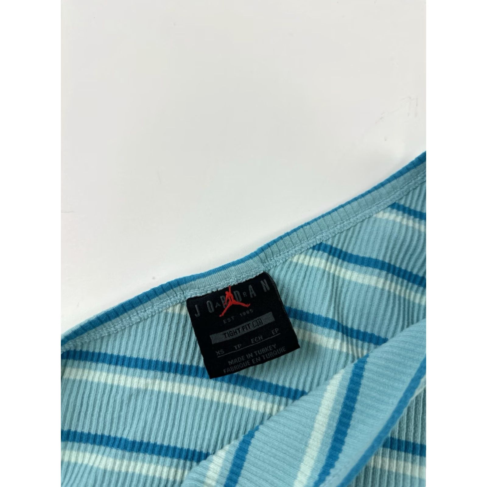 Nike VINTAGE Nike Air Jordan Dress Women’s XS Blue One Shoulder Ribbed Striped Casual Mini Size XS / US 0-2 / IT 36-38 - 4 Thumbnail