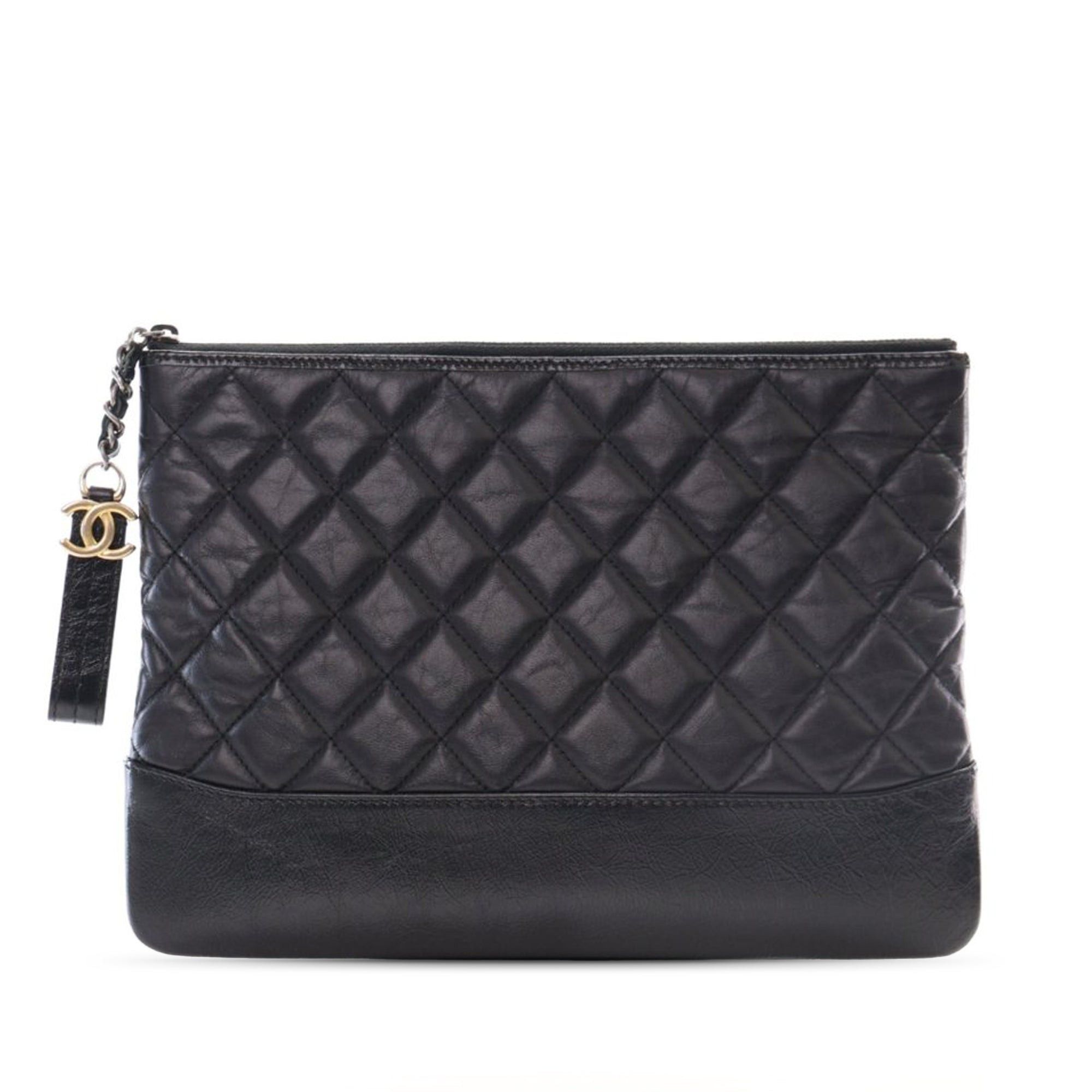 Chanel Chanel Medium Aged Calfskin Gabrielle O Case Clutch Black Size ONE SIZE - 1 Thumbnail