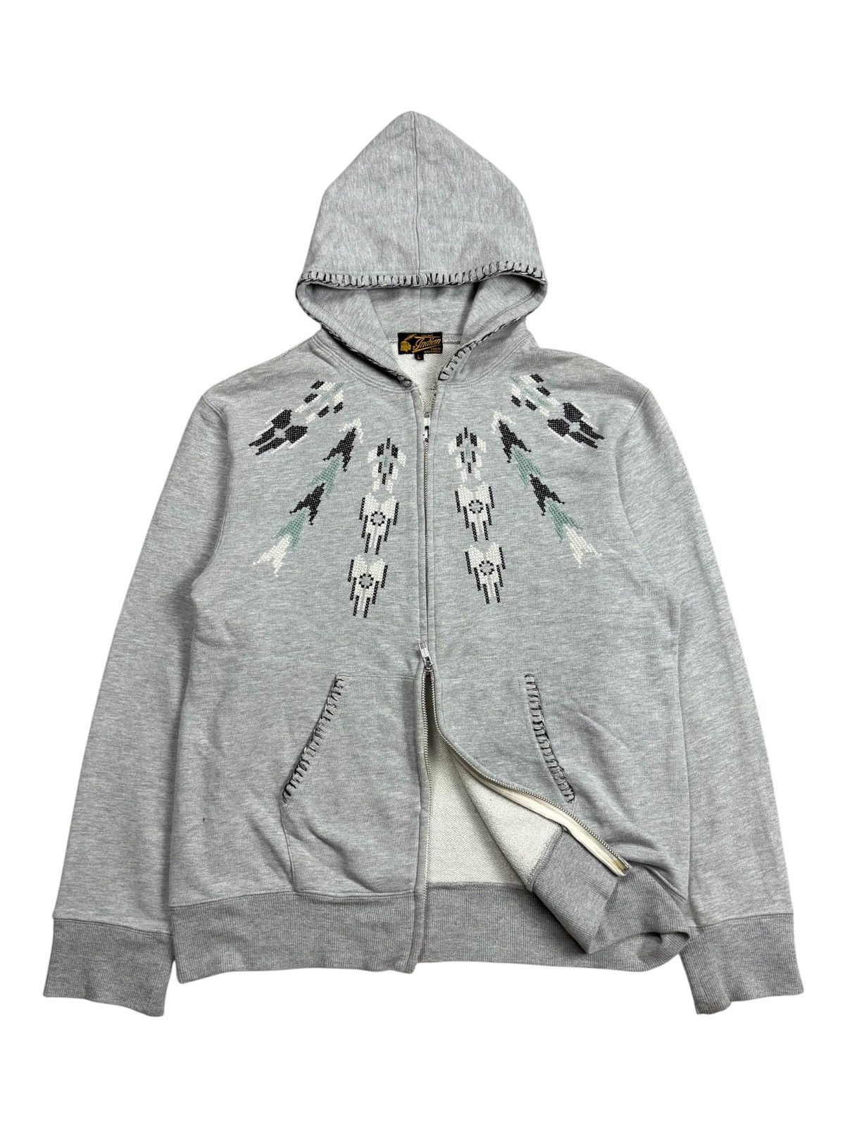 Beauty Beast 2000s Indian Motorcycle - Ethnic Zip Hoodie Size US M / EU 48-50 / 2 - 1 Thumbnail