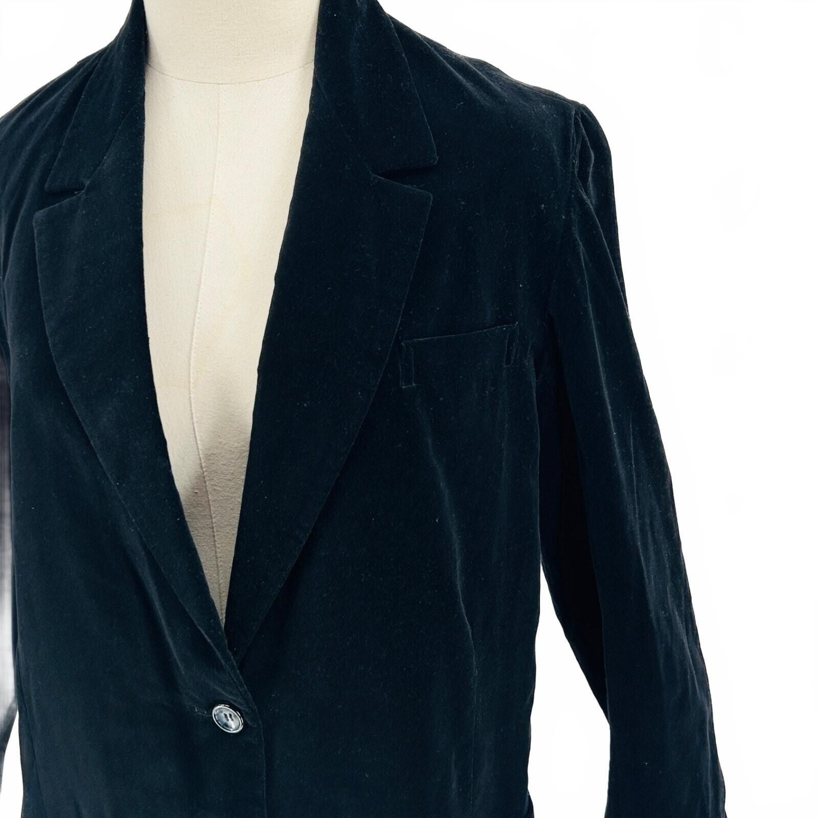 Vintage 70s Sears Black Cotton Velvet Blazer Jacket, Women's (Size Xxl) — image 2 of 6