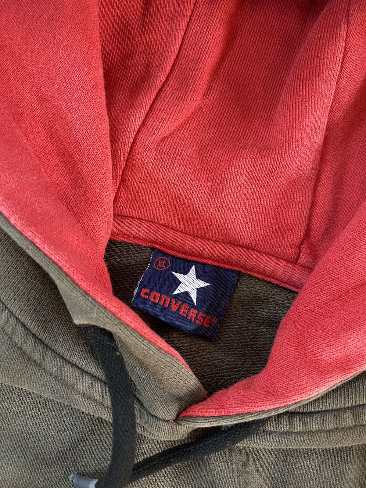 Converse × Vintage Vintage 90s Converse Star Hoodie Distressed Baggy style Size US XL / EU 56 / 4 - 4 Thumbnail