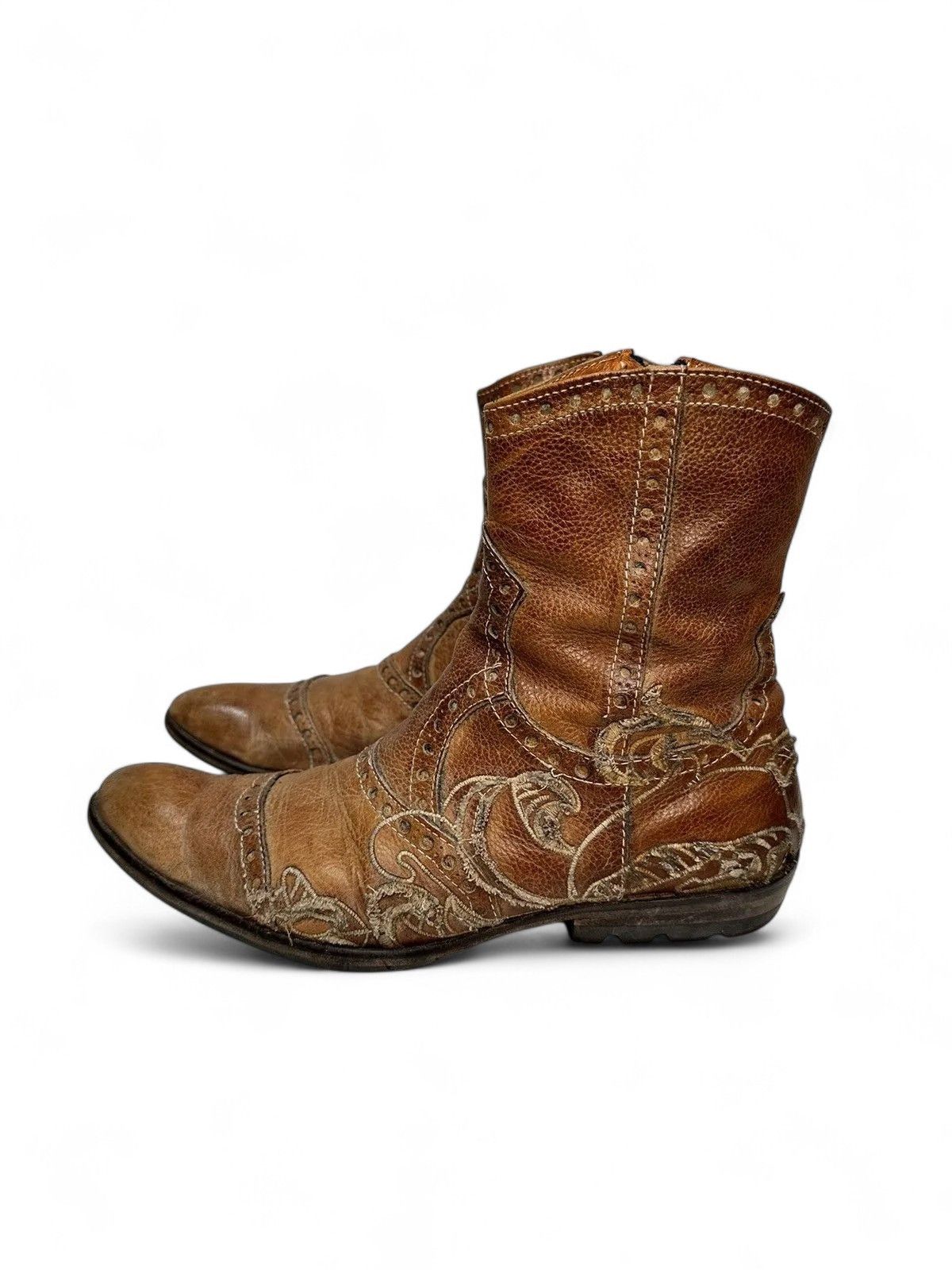 Western Rise Vintage U.S Navy Brown Leather Boots Military Workwear Style Size US 7 / EU 40 - 4 Thumbnail