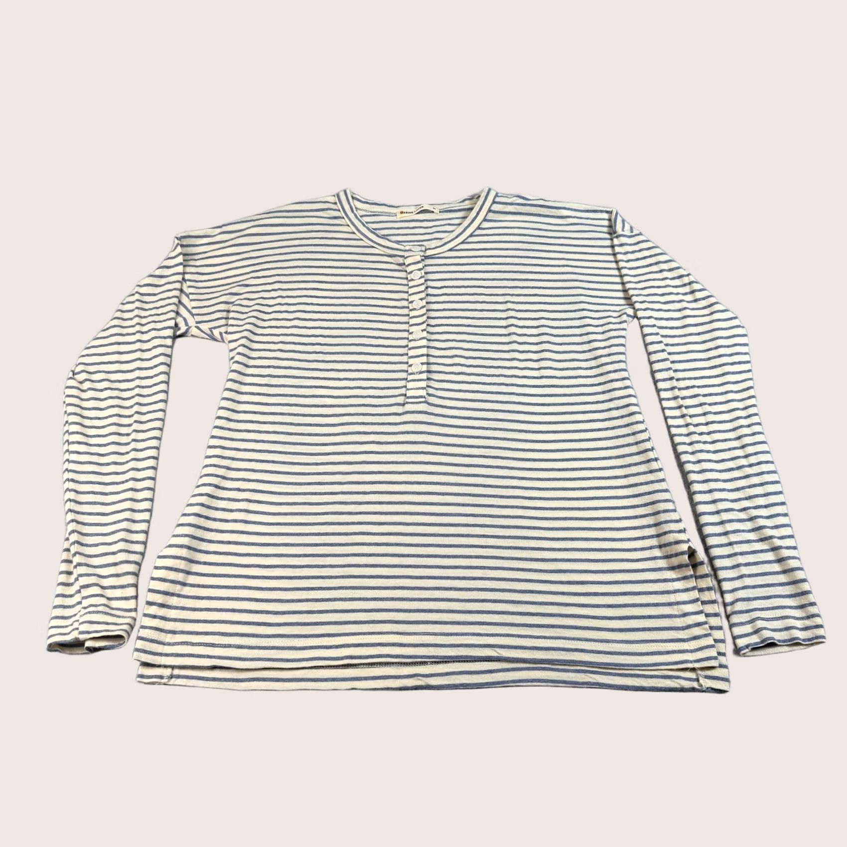 Marine Layer Marine Layer Shirt Womens M Blue Stripe Henley Lightweight Jersey Nautical Vintage = No Size M / US 6-8 / IT 42-44 - 1 Thumbnail