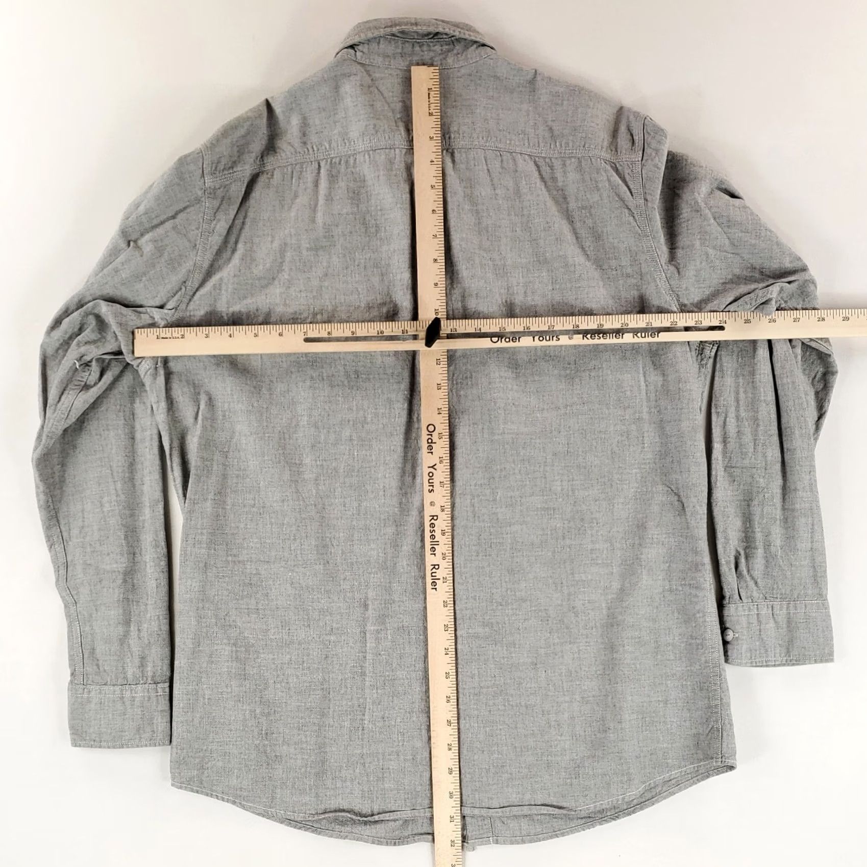 Uniqlo Uniqlo Chambray Shirt Button Up Gray Long Sleeve Mens XL Size US XL / EU 56 / 4 - 6 Thumbnail